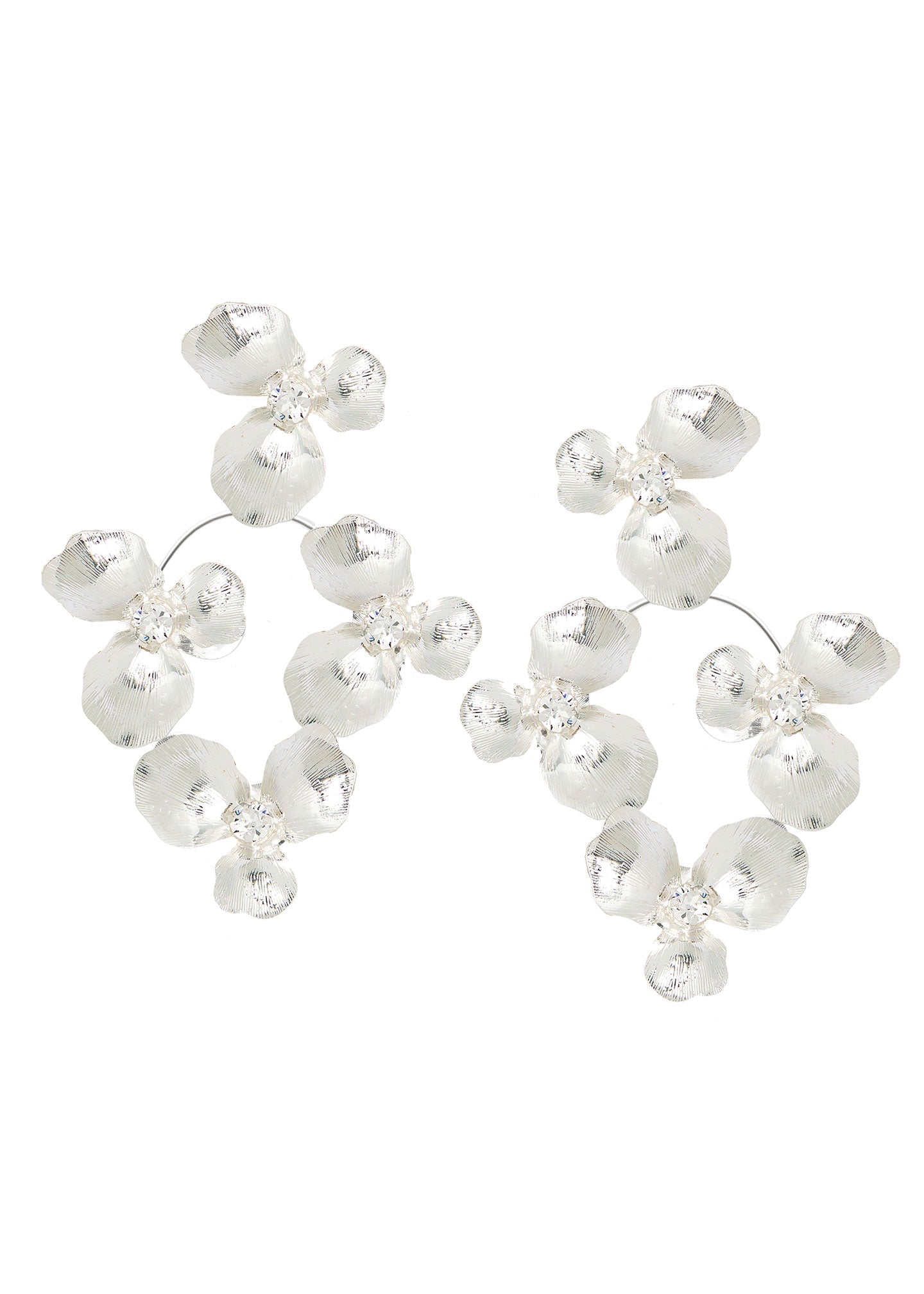 Elizabeth Bower Orchid Hoop Braut Ohrringe Gold Kristall