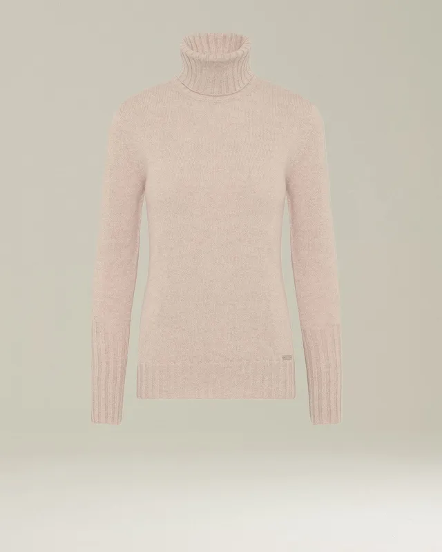 Kiton High Neck Kaschmir Pullover Beige Gr. 40 Rollkragen