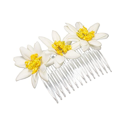 Alpenflüstern DAHEIM Haarkamm ADV100 Edelweiß creme-weiß 7cm