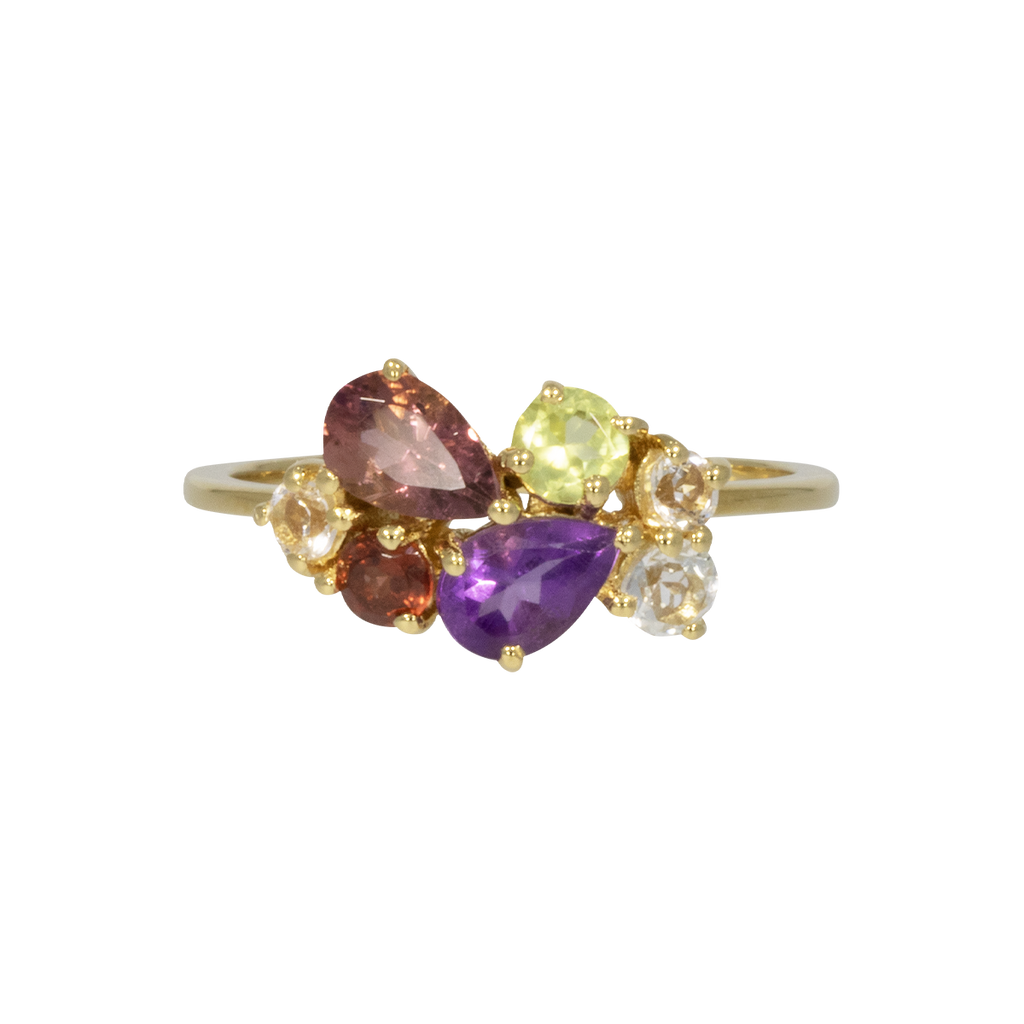 Juvelan Rio Edelsteinring Multicolor Sterlingsilber 9,5x14 mm