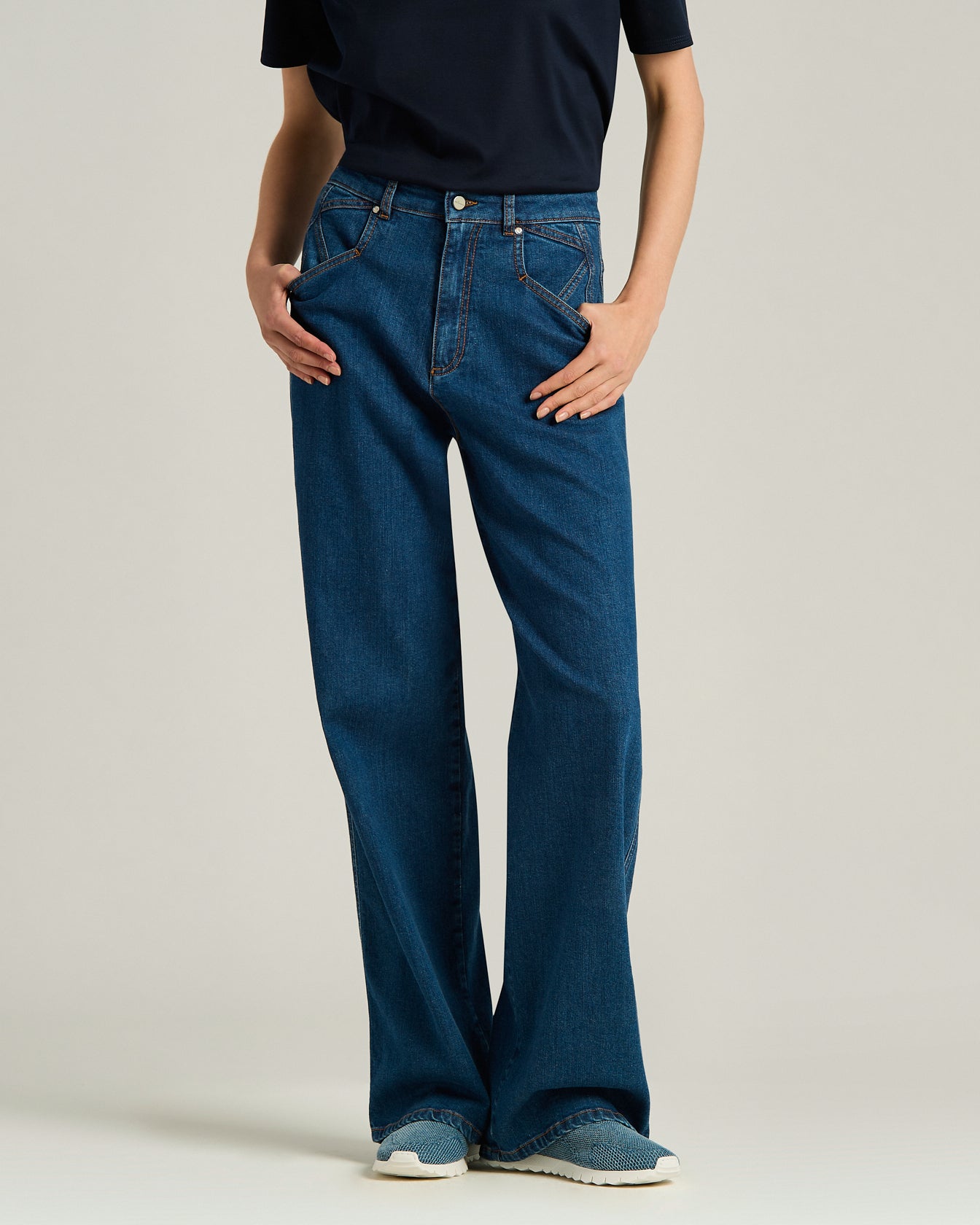 Kiton Jeans TAILORED DENIM TROUSERS Hose Denim hoher Bund