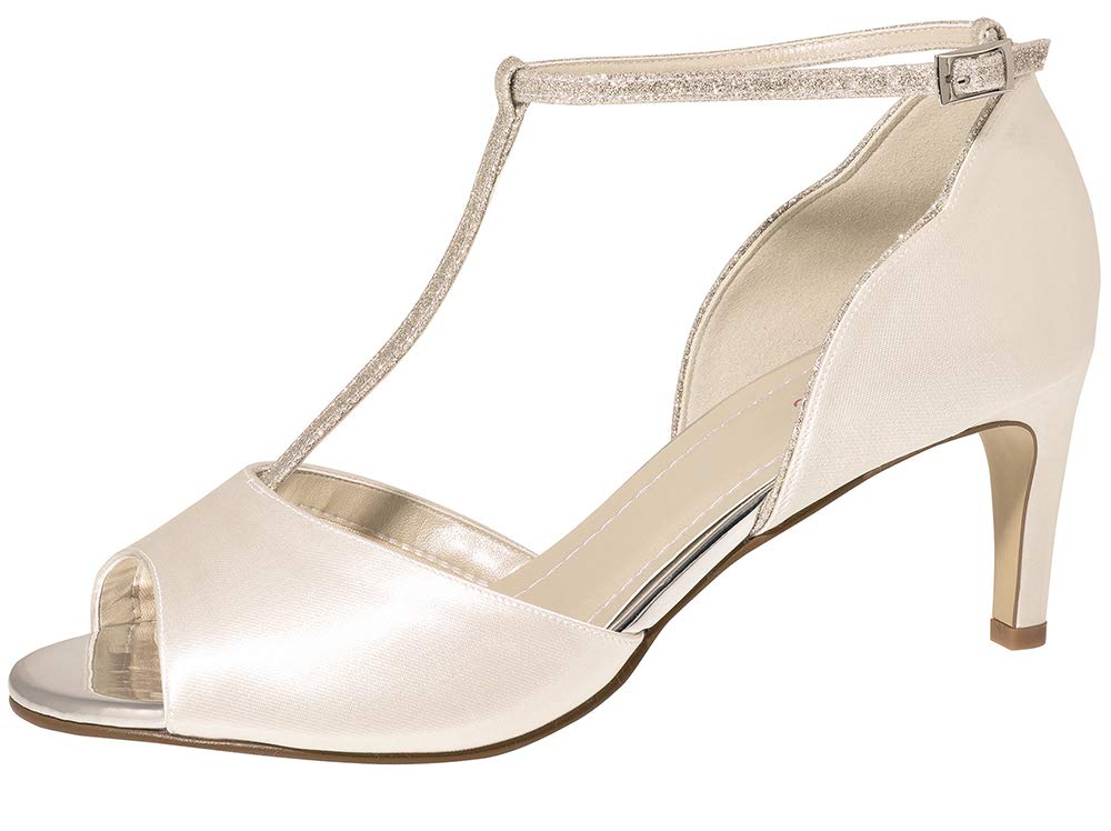 Rainbow Club Yill Brautschuhe Gr.37 ivory Glitzer 6,5cm