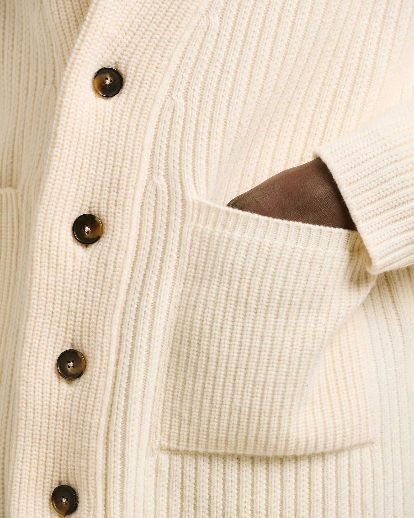 Kiton Knitwear Schalkragen Cardigan Wolle Kaschmir Weiß