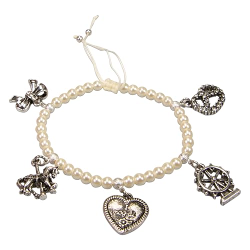 Alpenflüstern Oktoberfest DAB094 Perlenarmband creme-weiß Charm