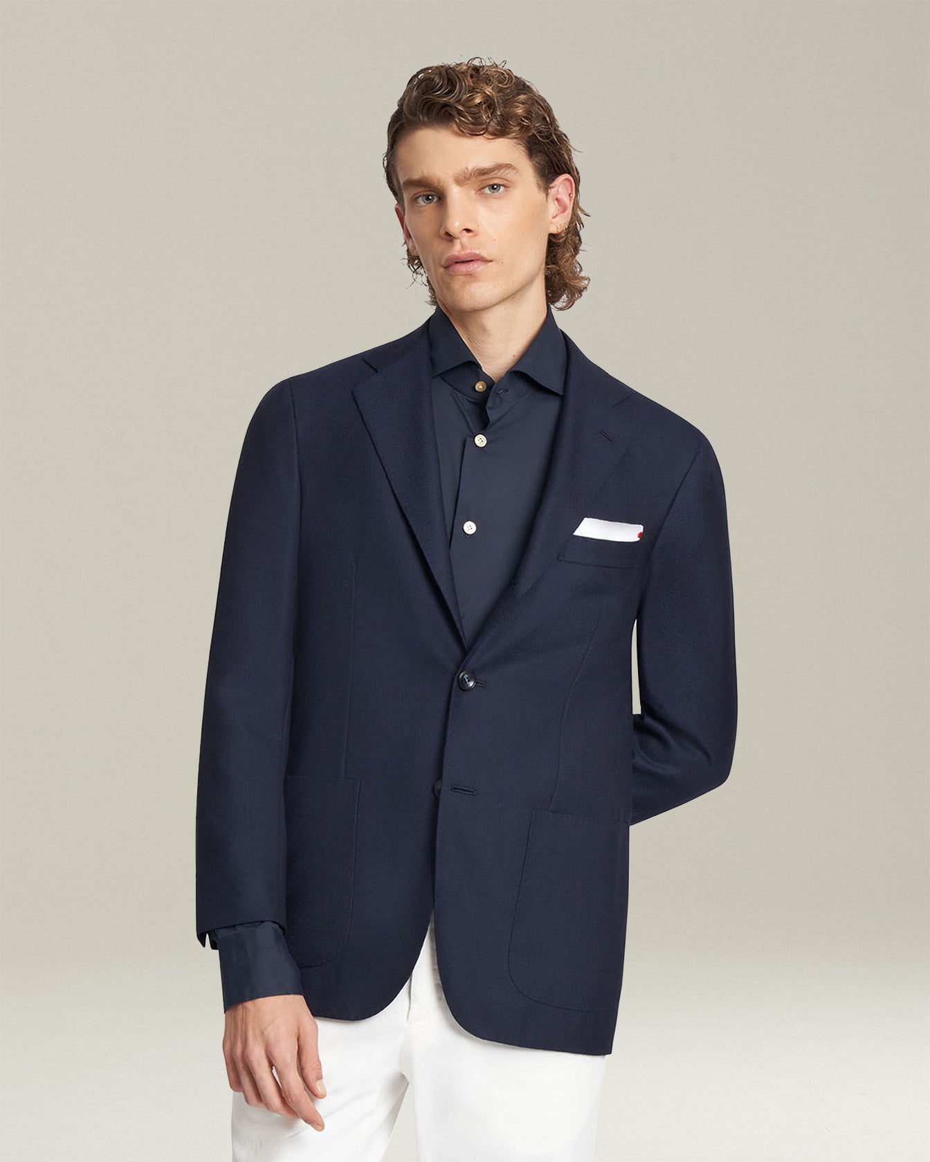 Kiton Jackets Jacket Cashmere Sakko Marineblau Kaschmir