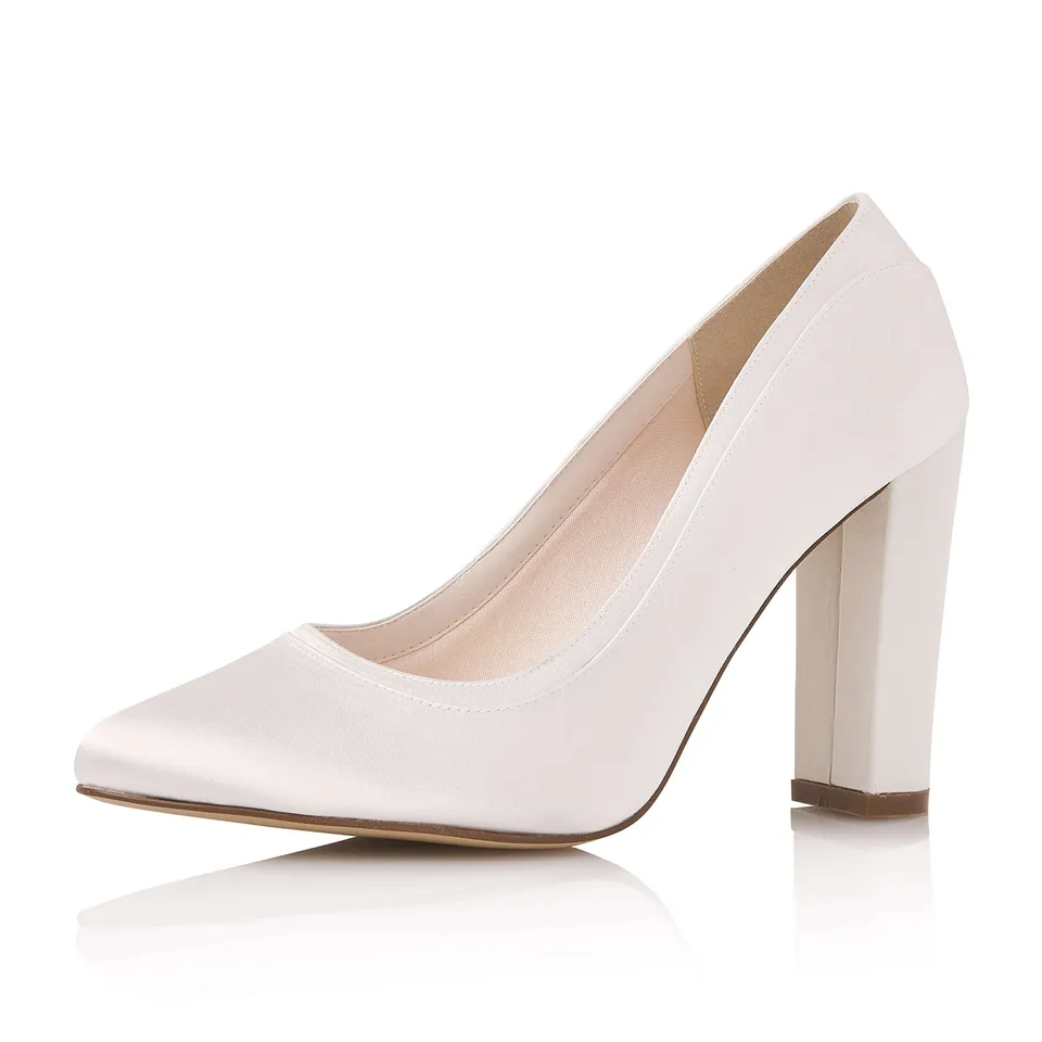 Rainbow Club Wide Fit Range Gladys Pumpe Ivory 9 cm Wide Fit
