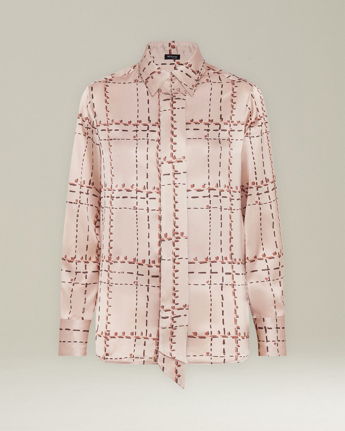 Kiton Shirts Camicia Seidenhemd bedruckt Geometrie