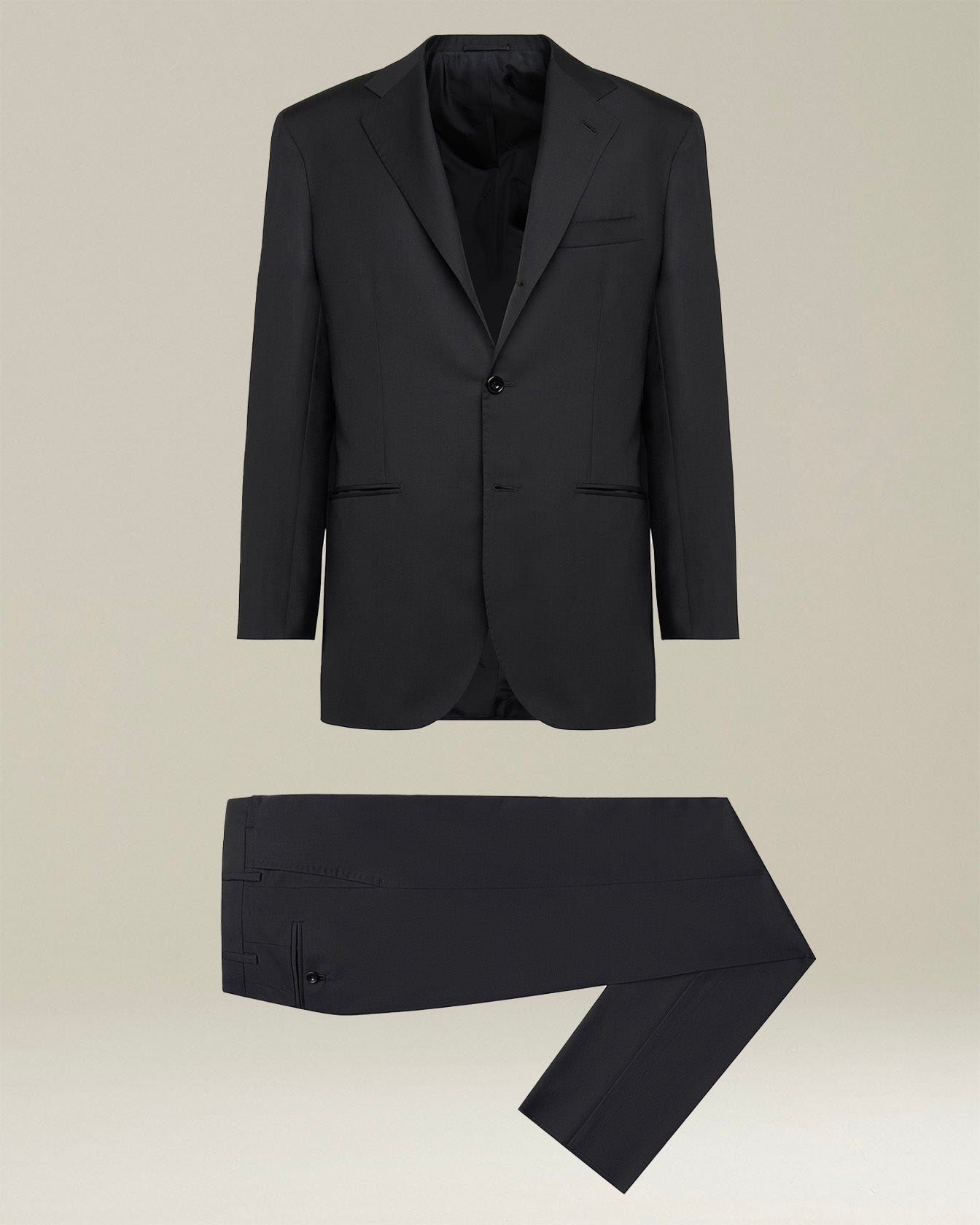 Kiton Suits Abito Lana Anzug schwarz Wolle 14 Micron