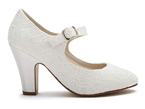 Rainbow Club Madeline Pumps Brautschuhe Elfenbein Satin Spitze
