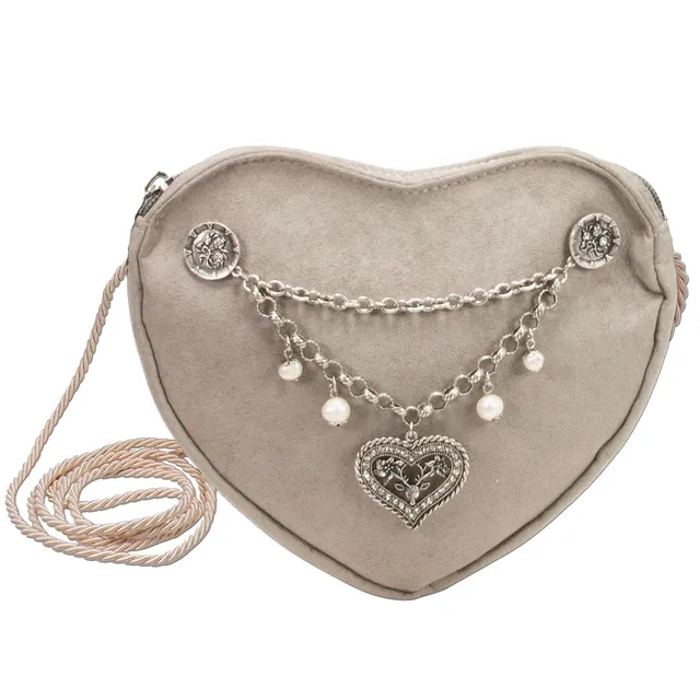 Alpenflüstern DAHEIM DTA065 Herztasche taupe-grau Herz