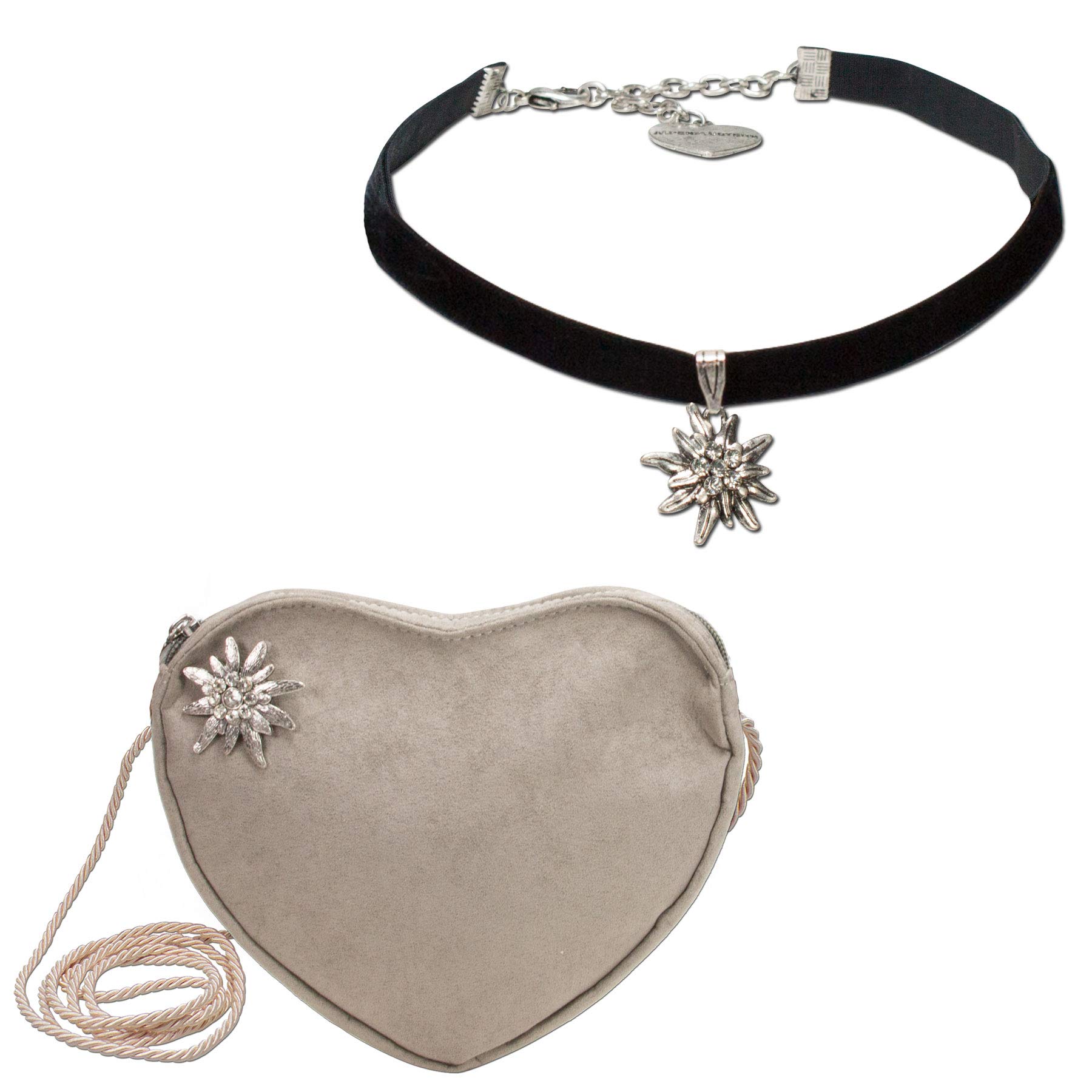 Alpenflüstern DAHEIM SET034 Trachtenset Kropfband Tasche schwarz