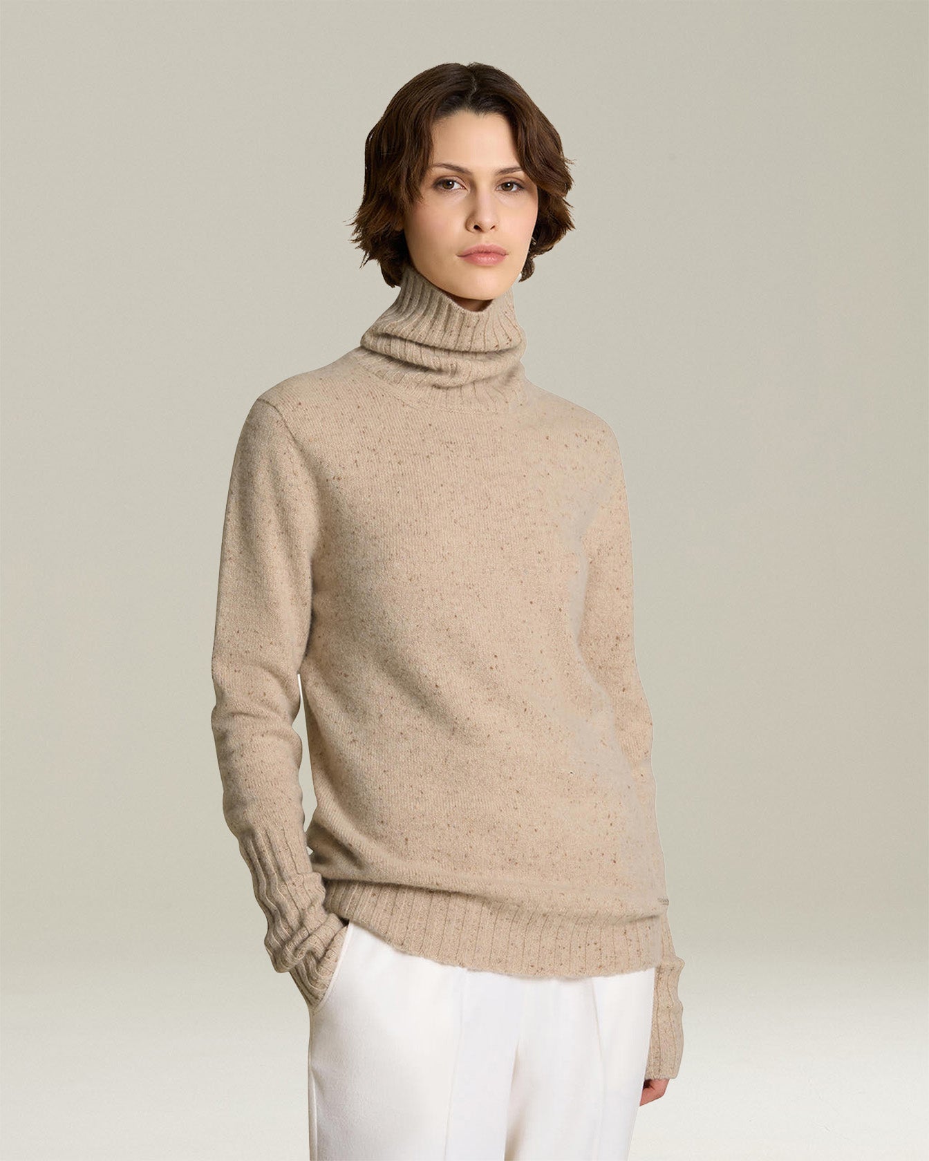 Kiton Knitwear Rollkragenpullover Kaschmir Donegal