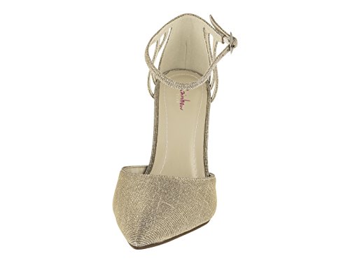 Rainbow Club Luxe Kennedy Gold Metallic Pumps 9 cm Trichterabsatz