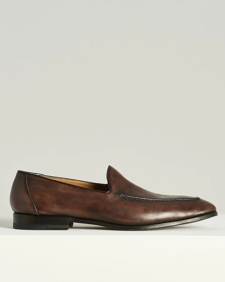 Kiton Shoes Slipper Loafer Kalbsleder Braun Größe 43