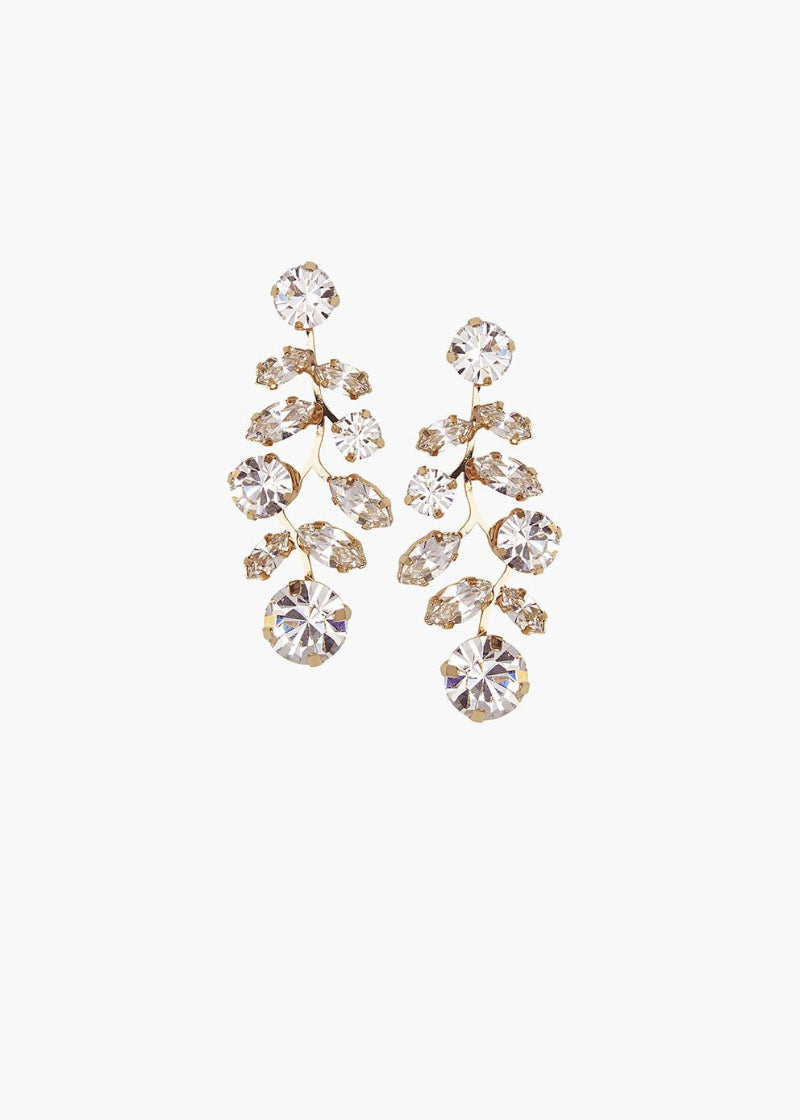 Elizabeth Bower Evie Crystal Hängeohrringe Rhodium Kristall