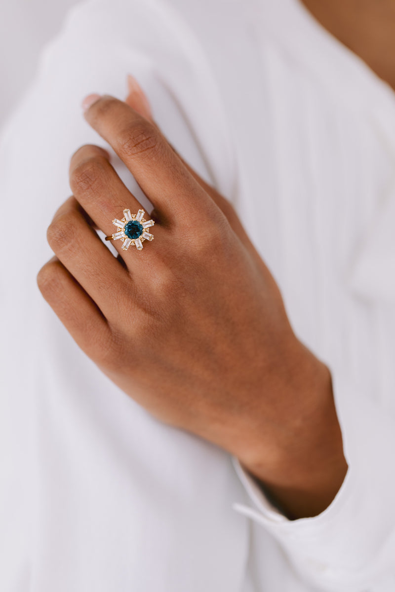 Juvelan Marrakesh Statement Ring London Blue Topas Silber