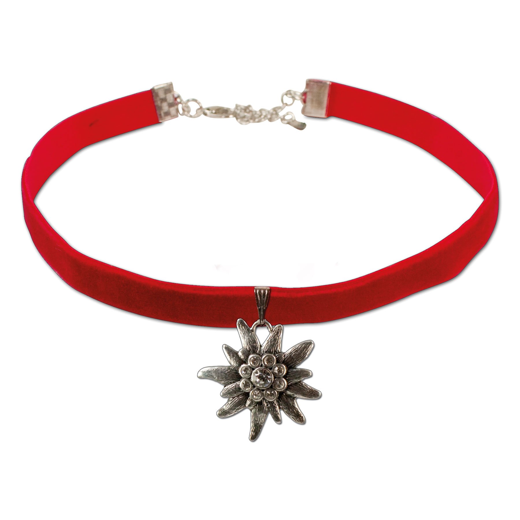 Alpenflüstern DAHEIM DHK069 Kropfband Edelweiß grau schmal