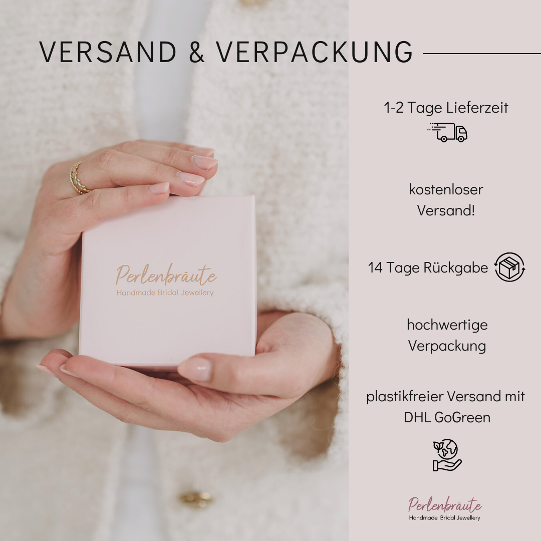 Perlenbräute Babsi Brautohrringe Blüten Perlen Gold 5 cm