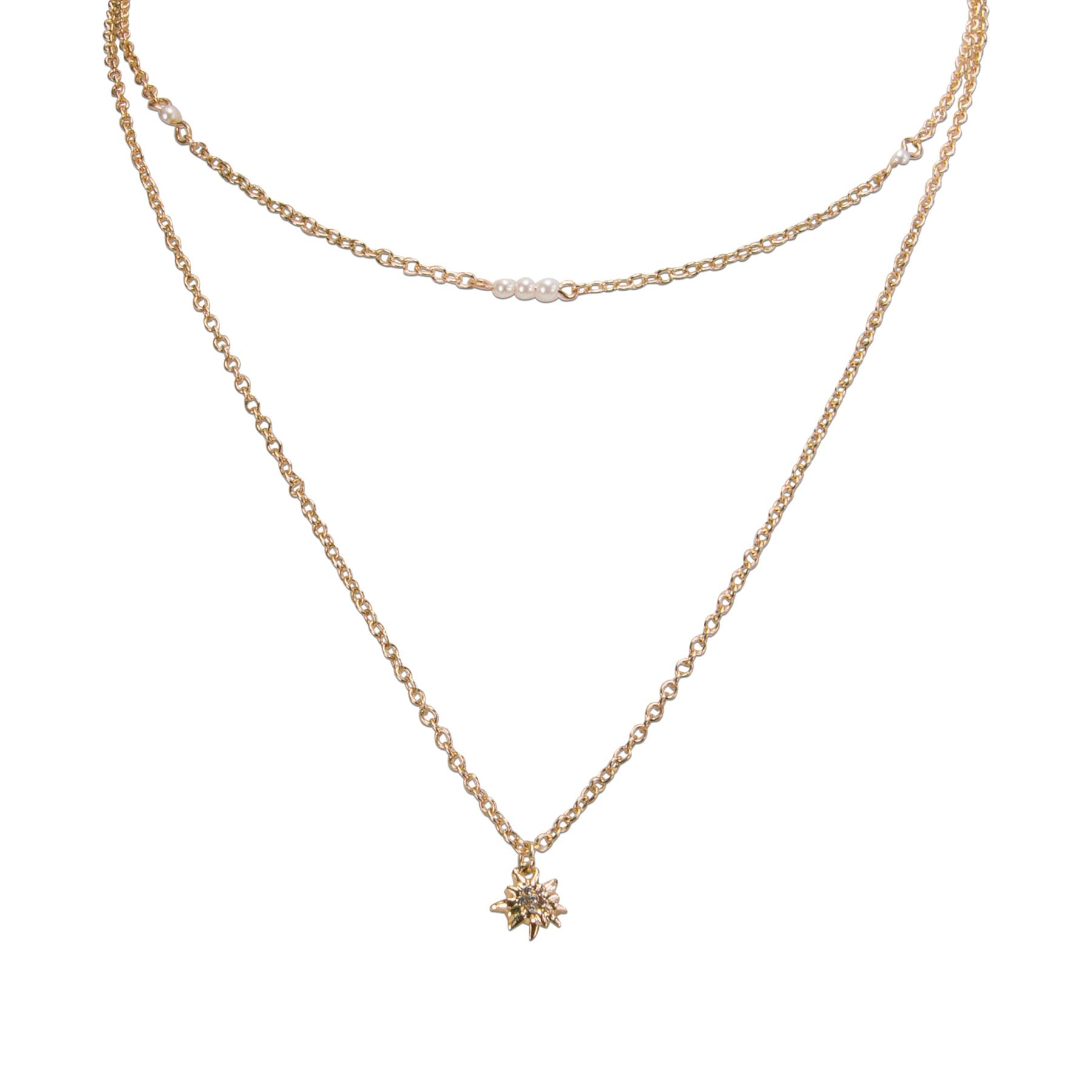 Alpenflüstern DAHEIM Edelweiss DHK334 Kropfkette gold-farben 2-rhg