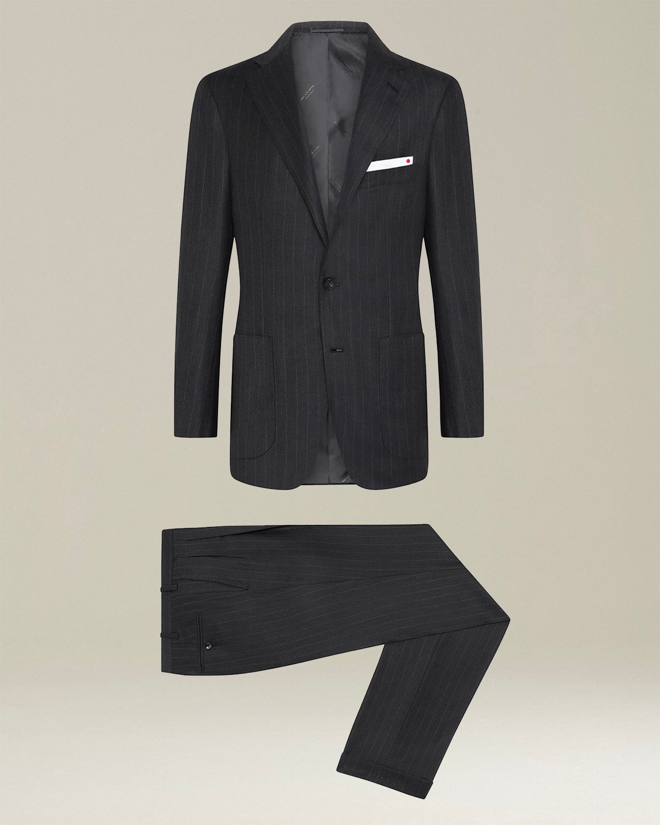 Kiton Suits Gessato Anzug Wolle Nadelstreifen