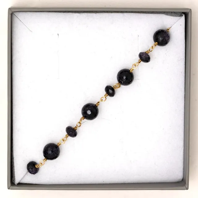 Juvelan Armband Blauer Goldfluss Vergoldet 16,5 cm