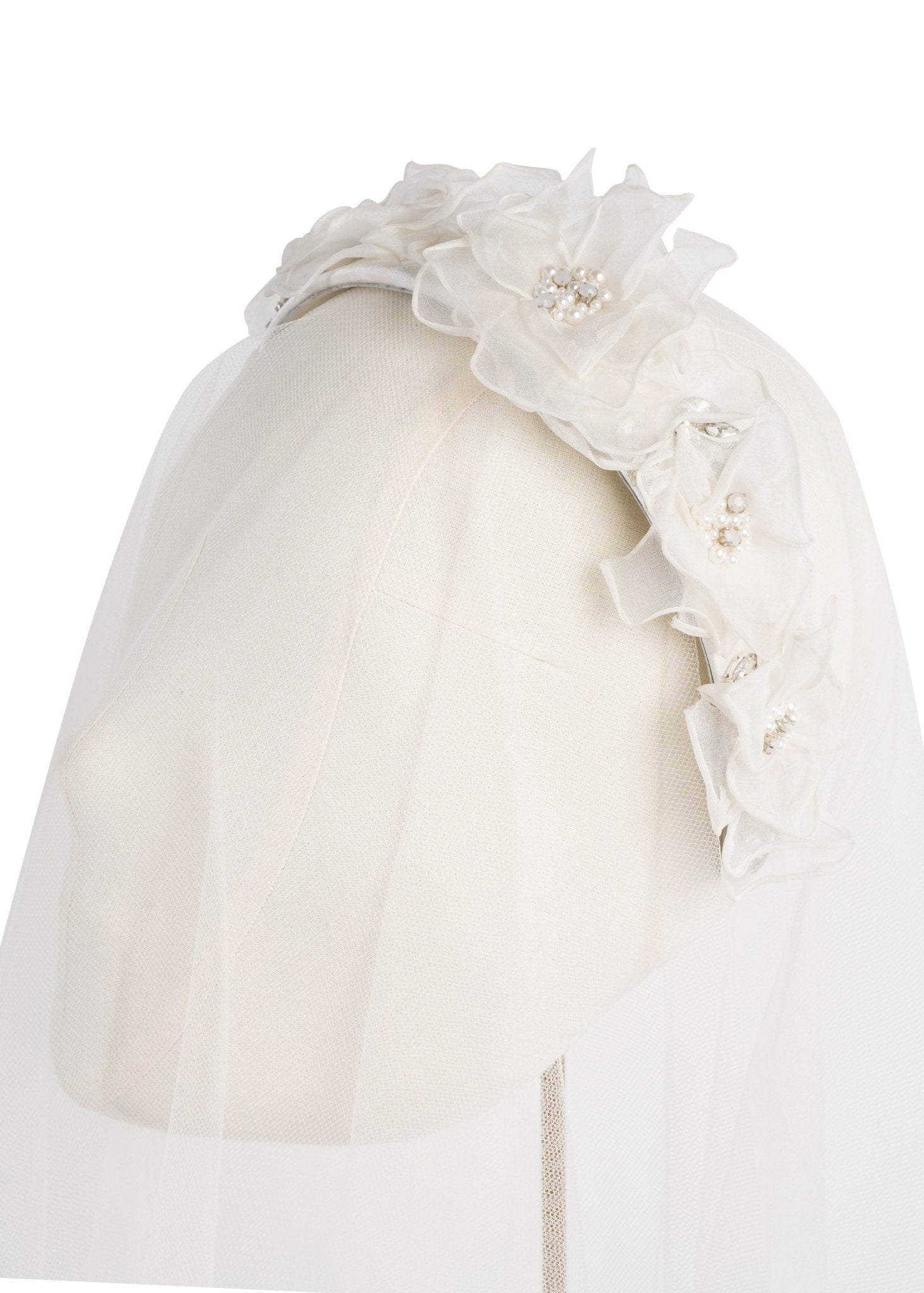 Elizabeth Bower Organna Floral Haarband Opal Crystal Blumen