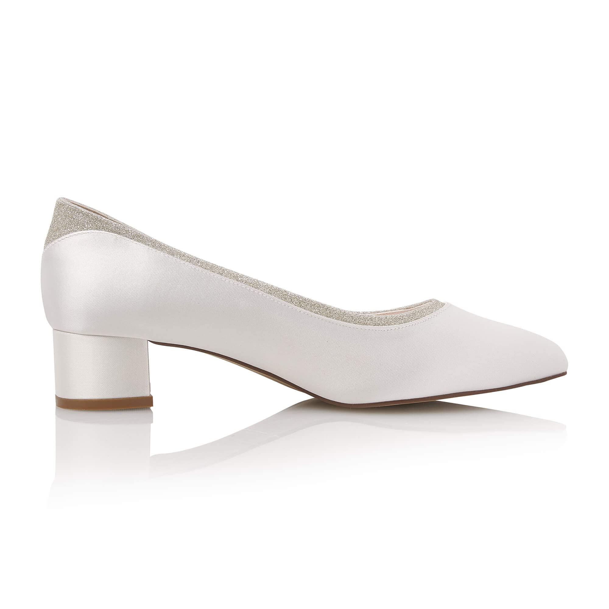 Rainbow Club Wide Fit Maddi Brautpumps Ivory Glitzer 4cm