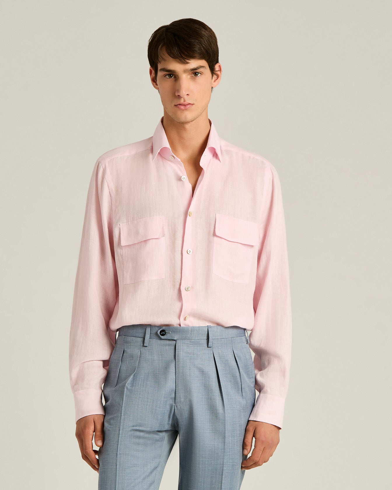 Kiton Shirts Rose Linen Shirt Hemd Rosa Leinen