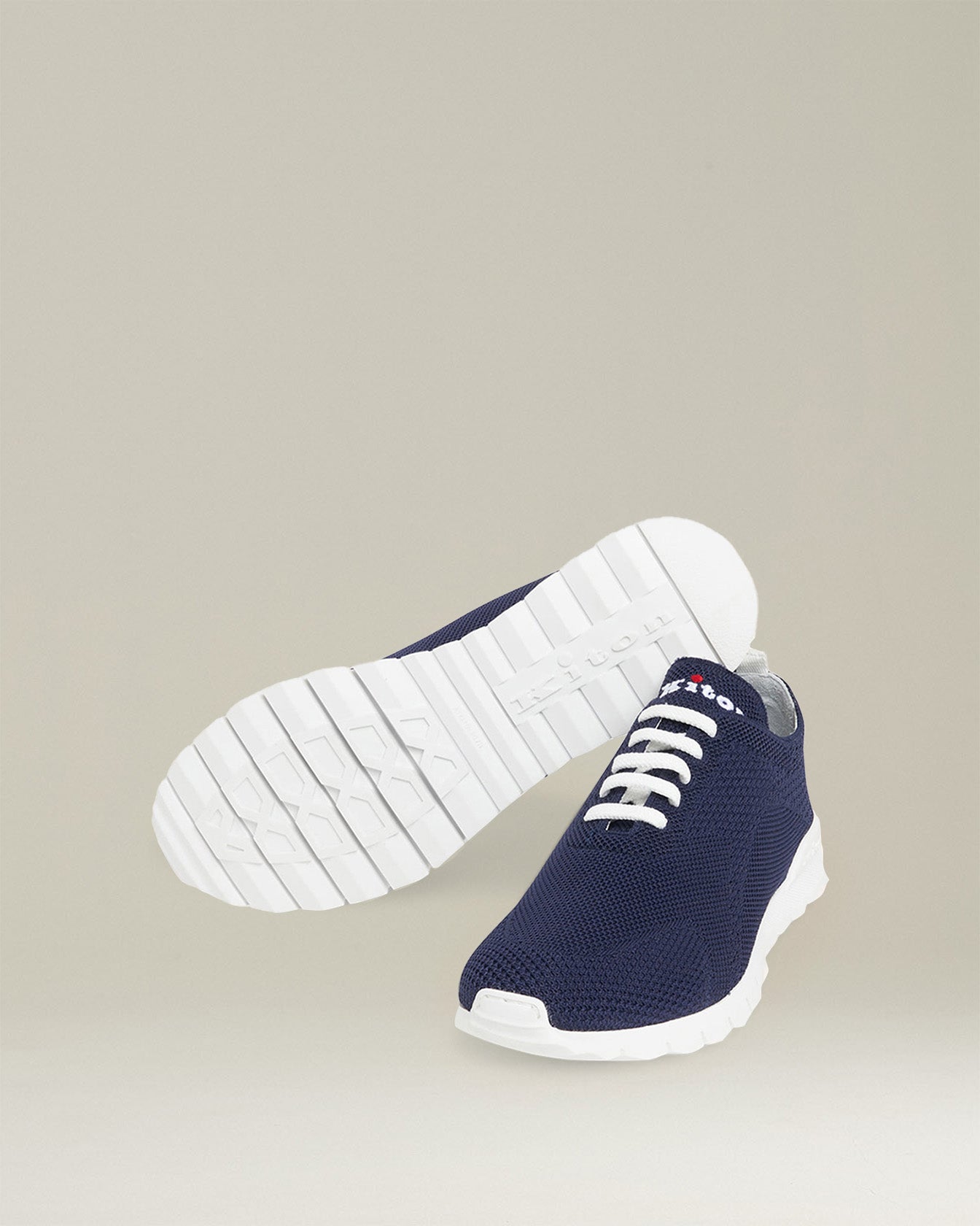 Kiton Shoes Fits Sneaker Navy Stretch-Knit 43