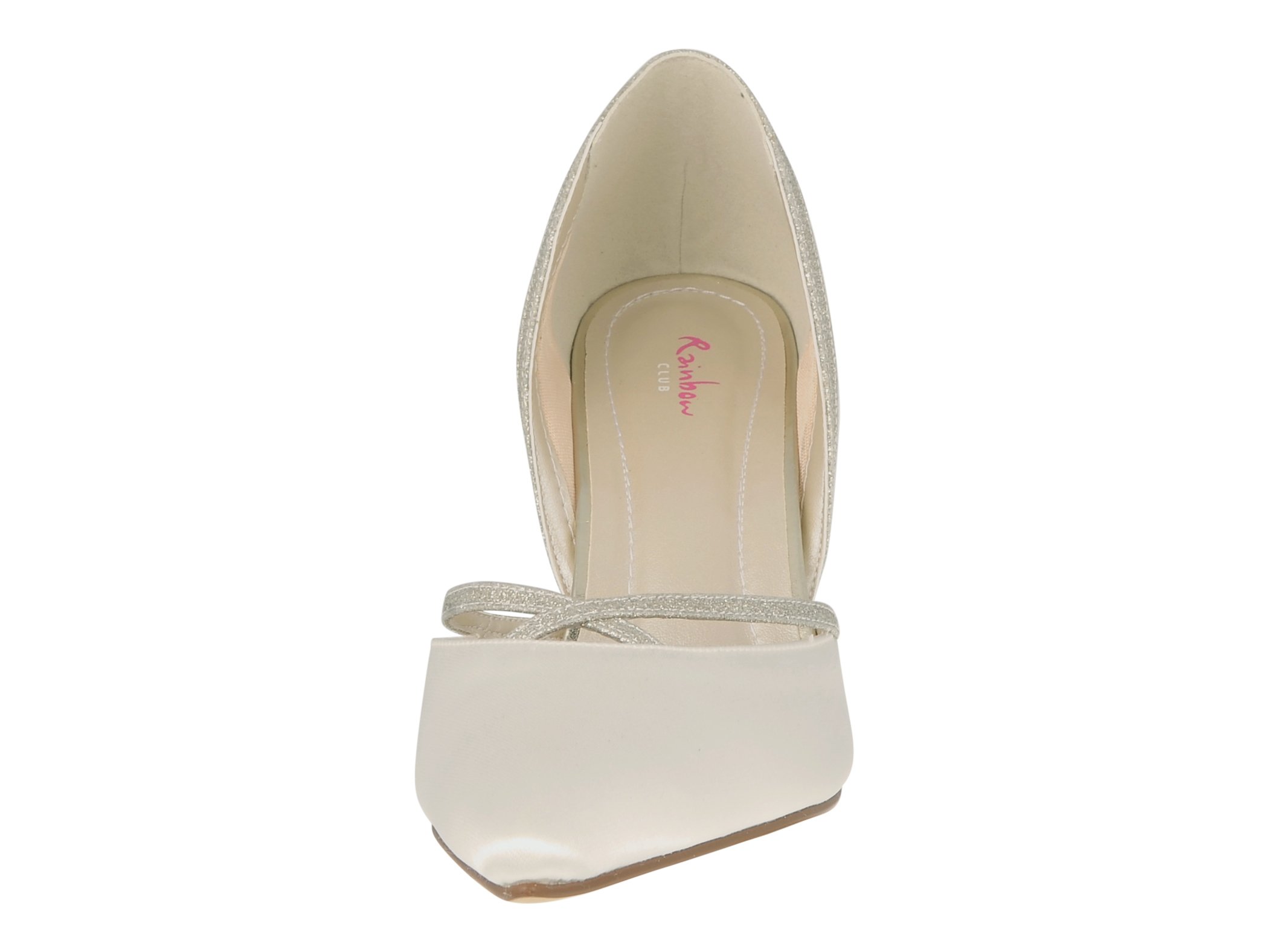 Rainbow Club Georgia High Heels Ivory Glitzer Satin