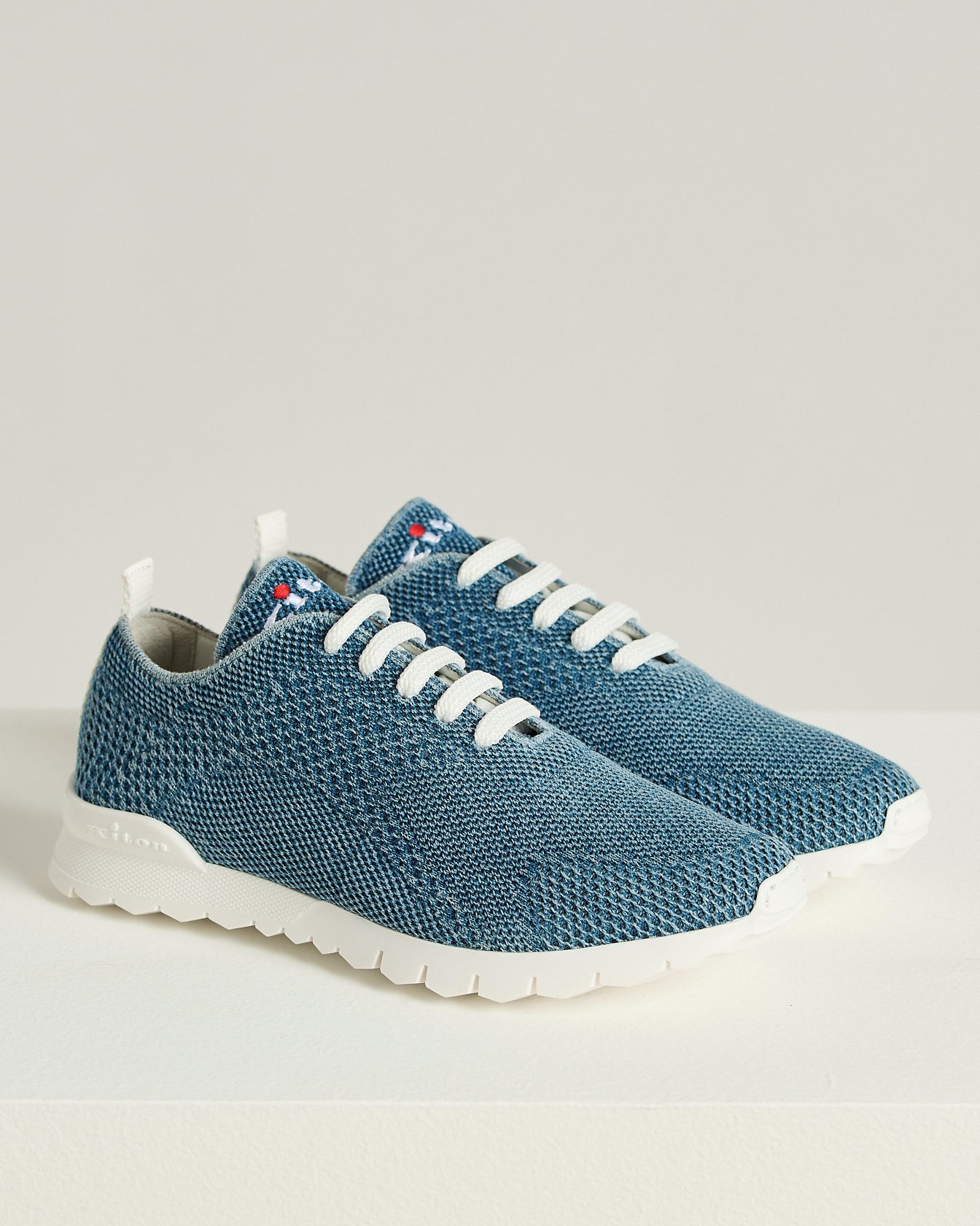 Kiton Fits Sneakers Gr.38 Jeansblau Baumwolle