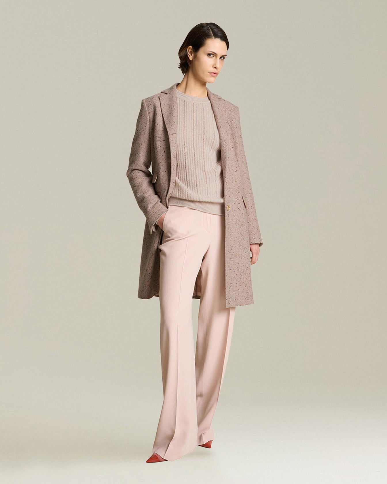 Kiton Outerwear Cashmere Mantel Donegal-Effekt Damen