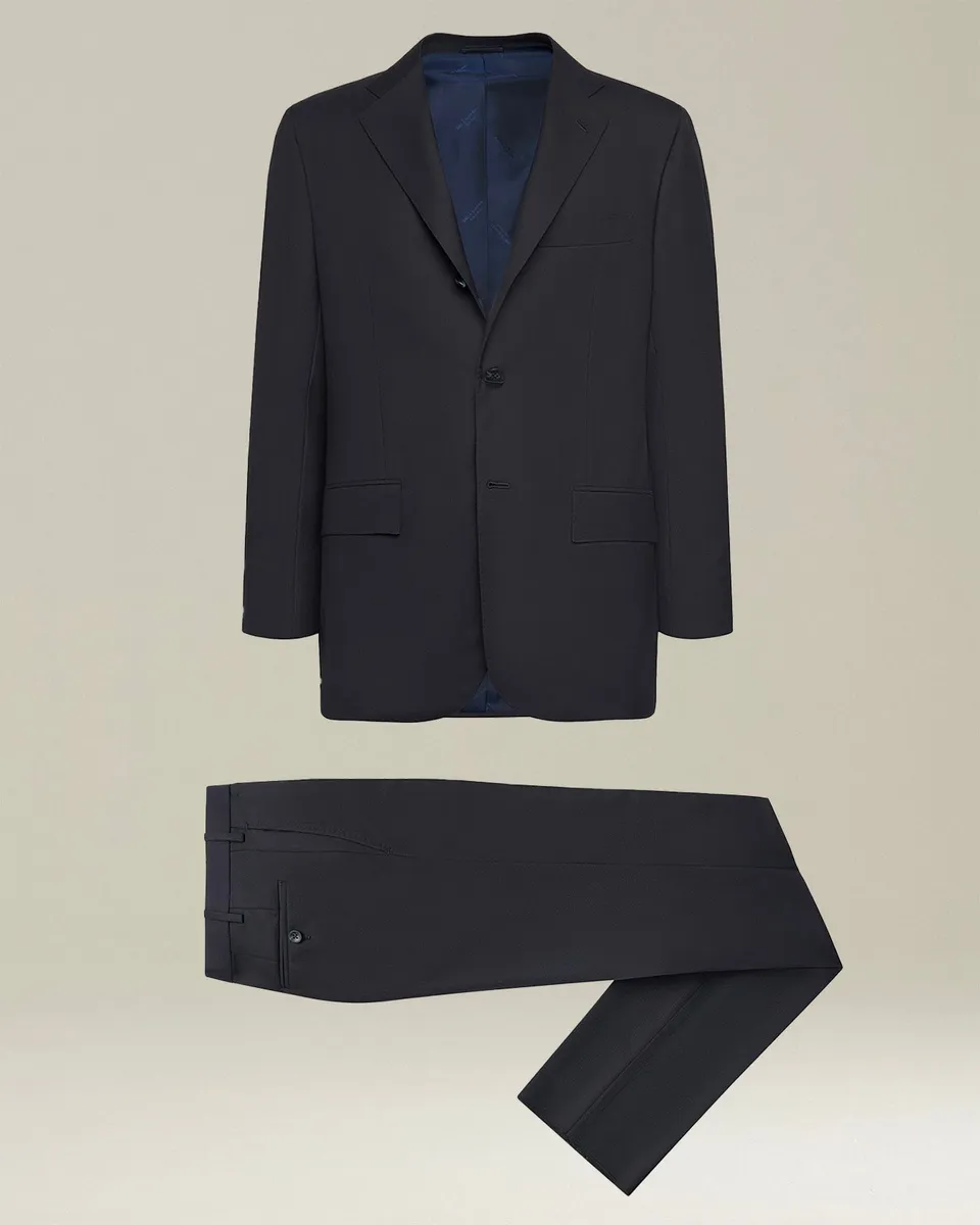 Kiton Suits Abito Lana Anzug navy Wolle 14 Micron