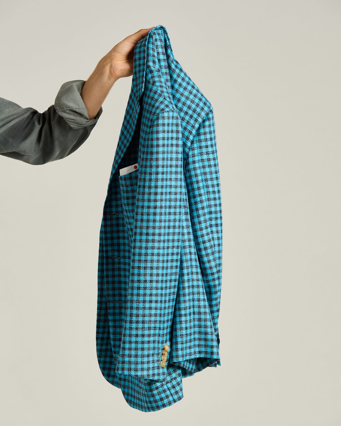 Kiton Sakko Karo Wolle Cashmere Seide einreihig Gr. 46-58