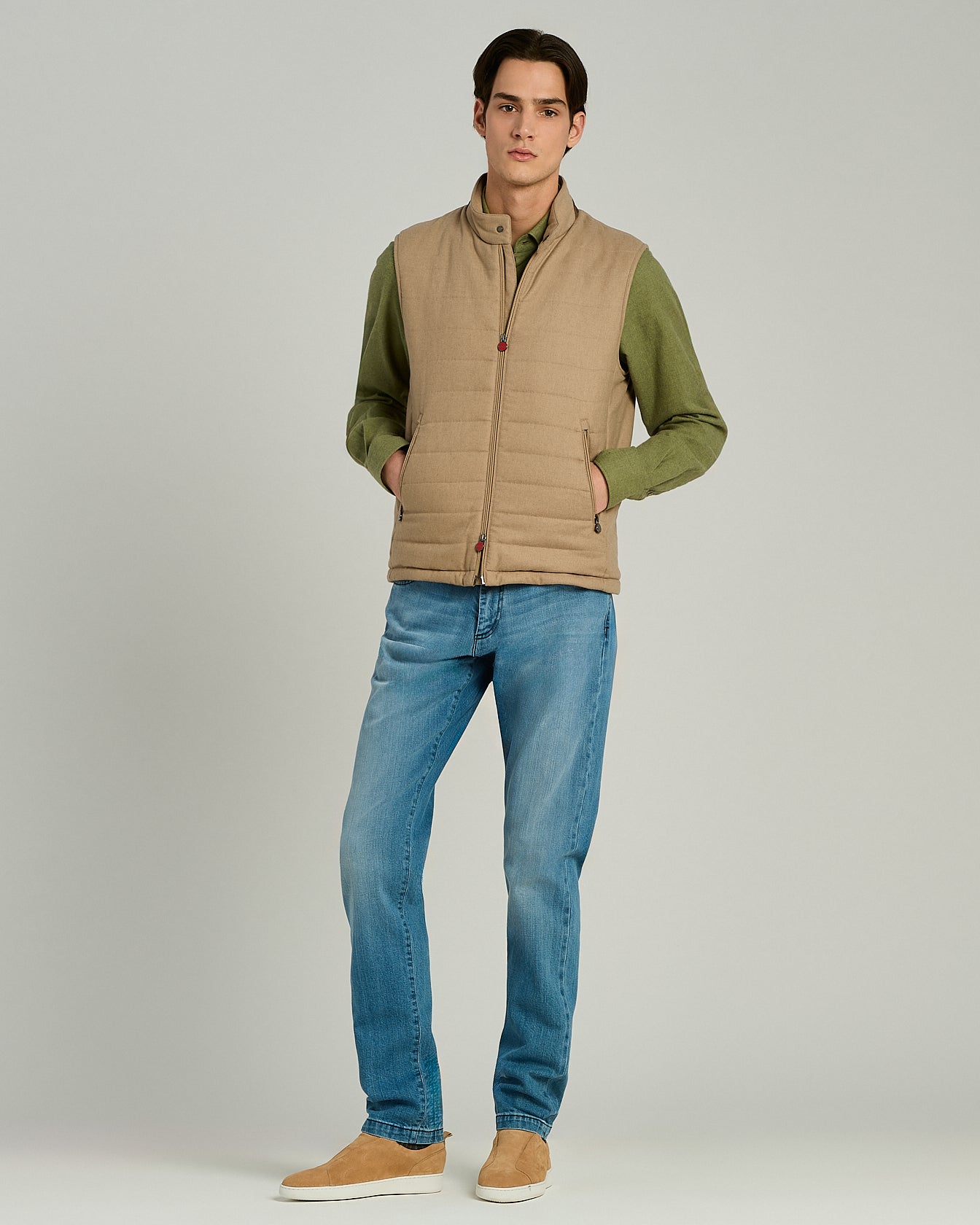 Kiton Gilet Blouson Weste Kaschmir beige Gr. 50