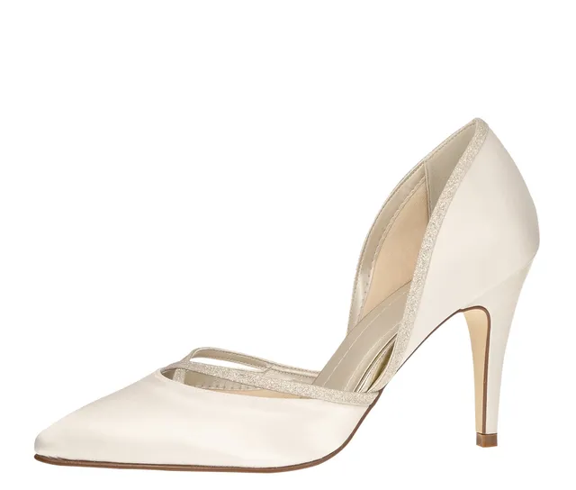 Rainbow Club Georgia High Heels Ivory Glitzer Satin