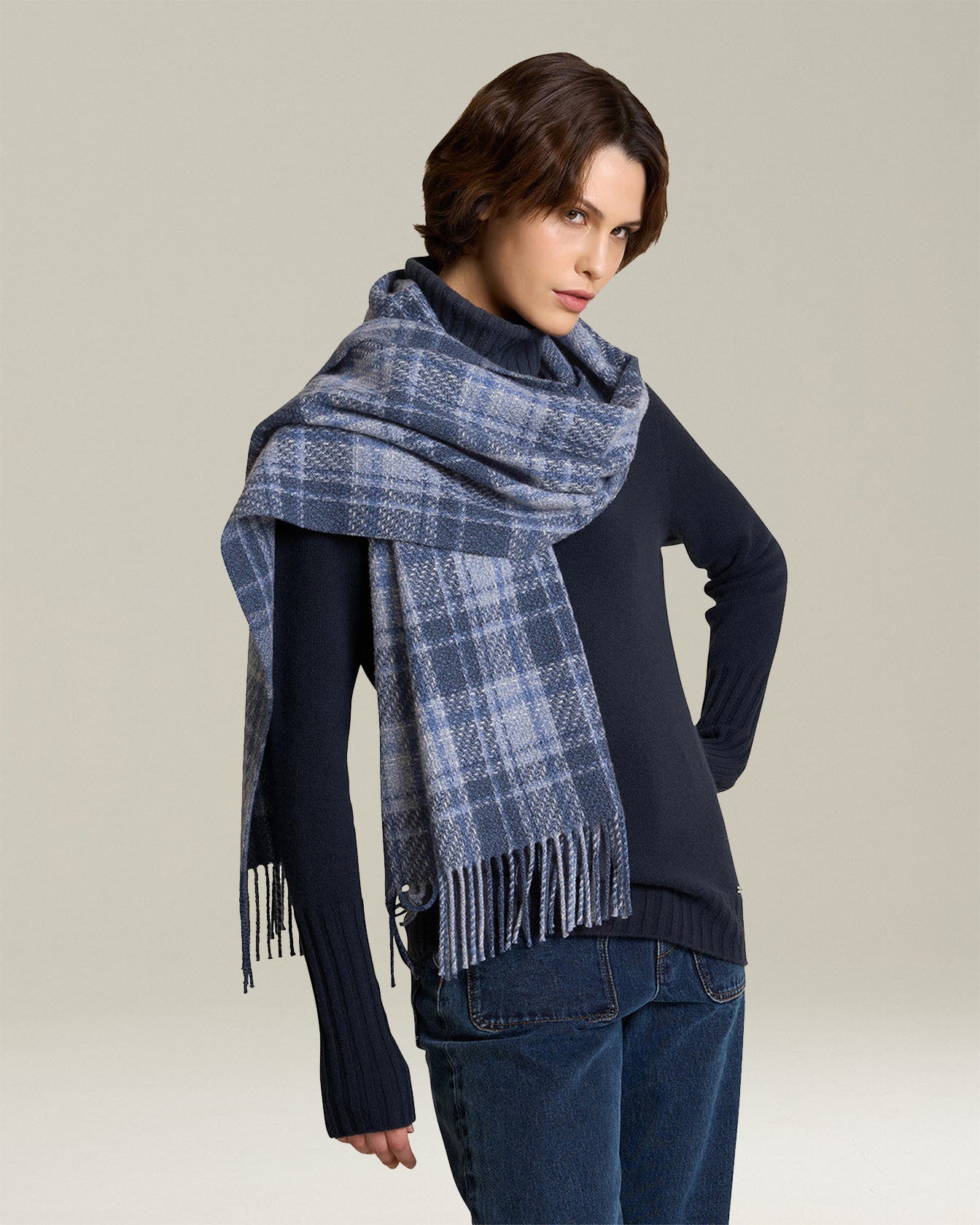 Kiton Checked Kaschmirschal Karo TU Cashmere Geschenk