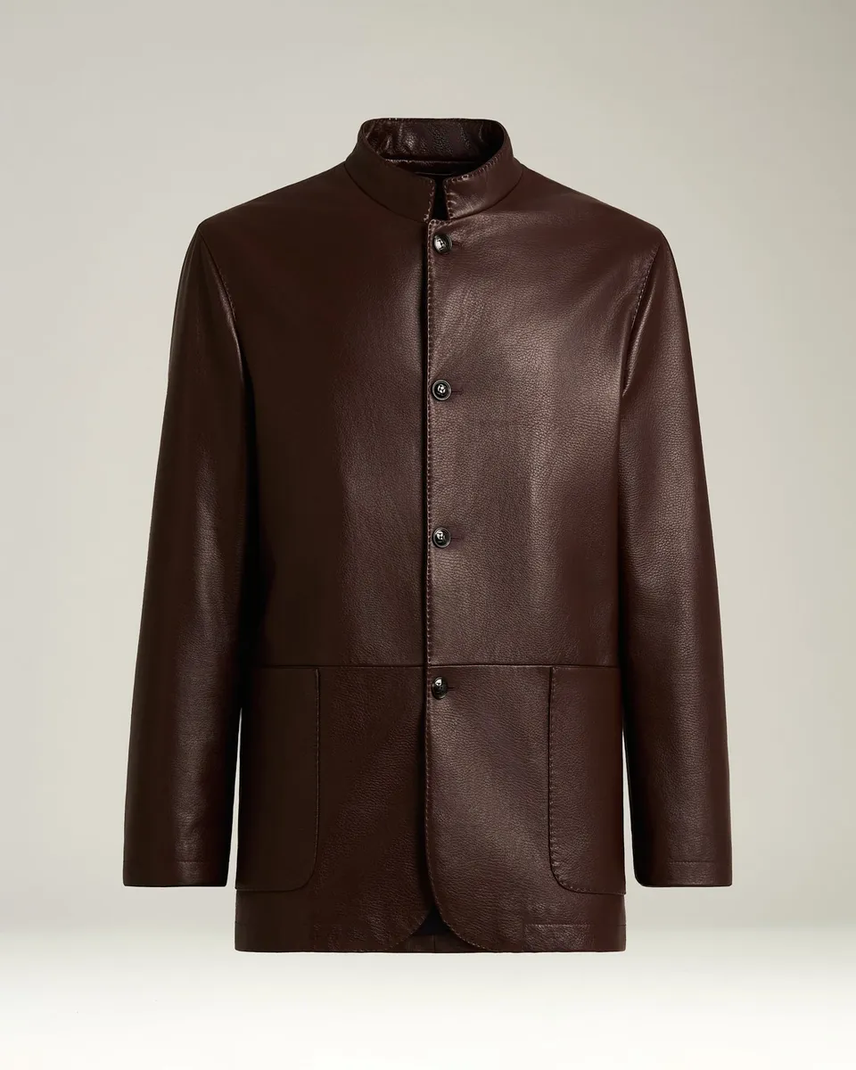 Kiton Jackets Lambskin Jacke bordeaux Lammleder