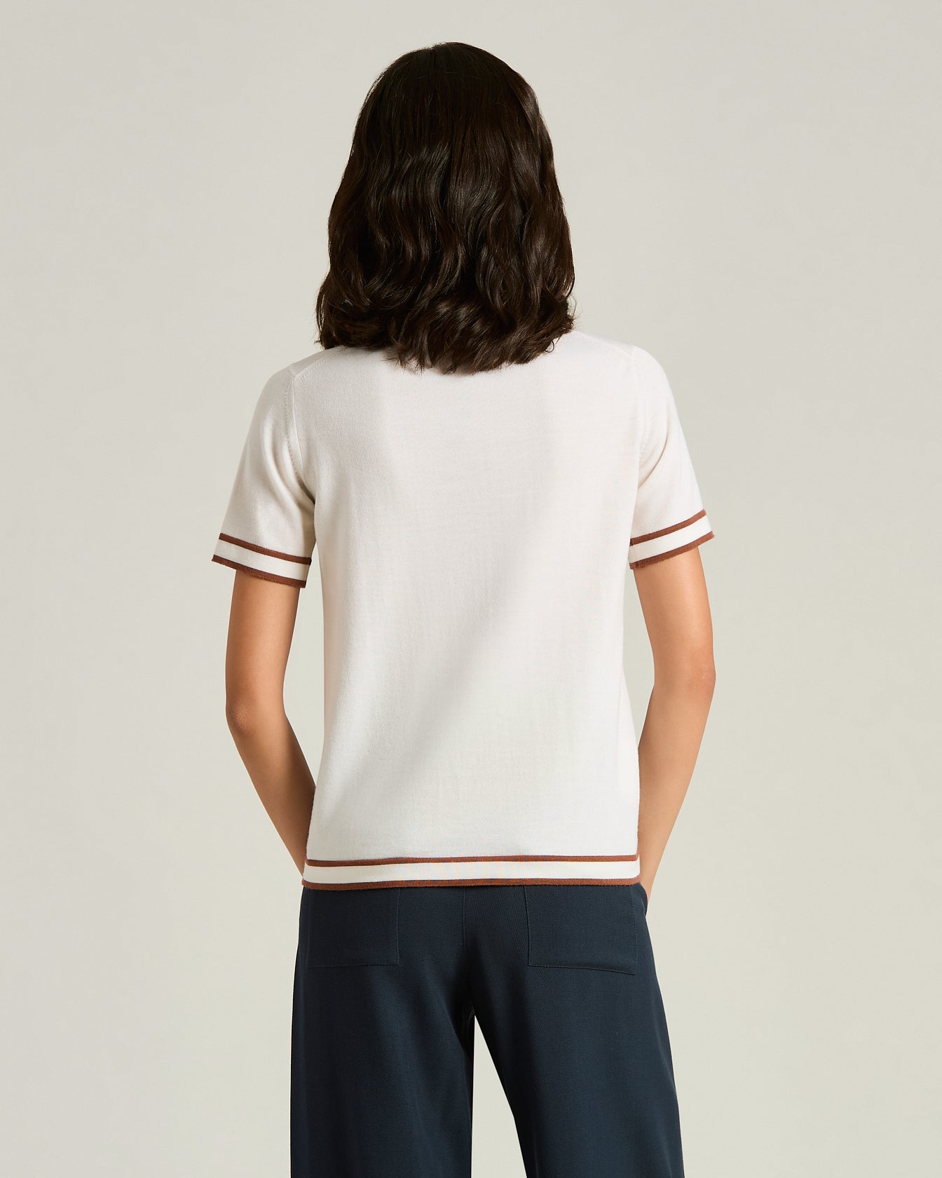 Kiton Polo NEWSS26WAVE2 Poloshirt Weiß Gr. 46 Wolle