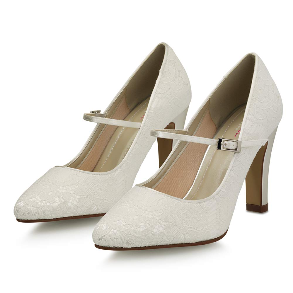 Rainbow Club Timeless Evelin Brautpumps Ivory Satin Spitze