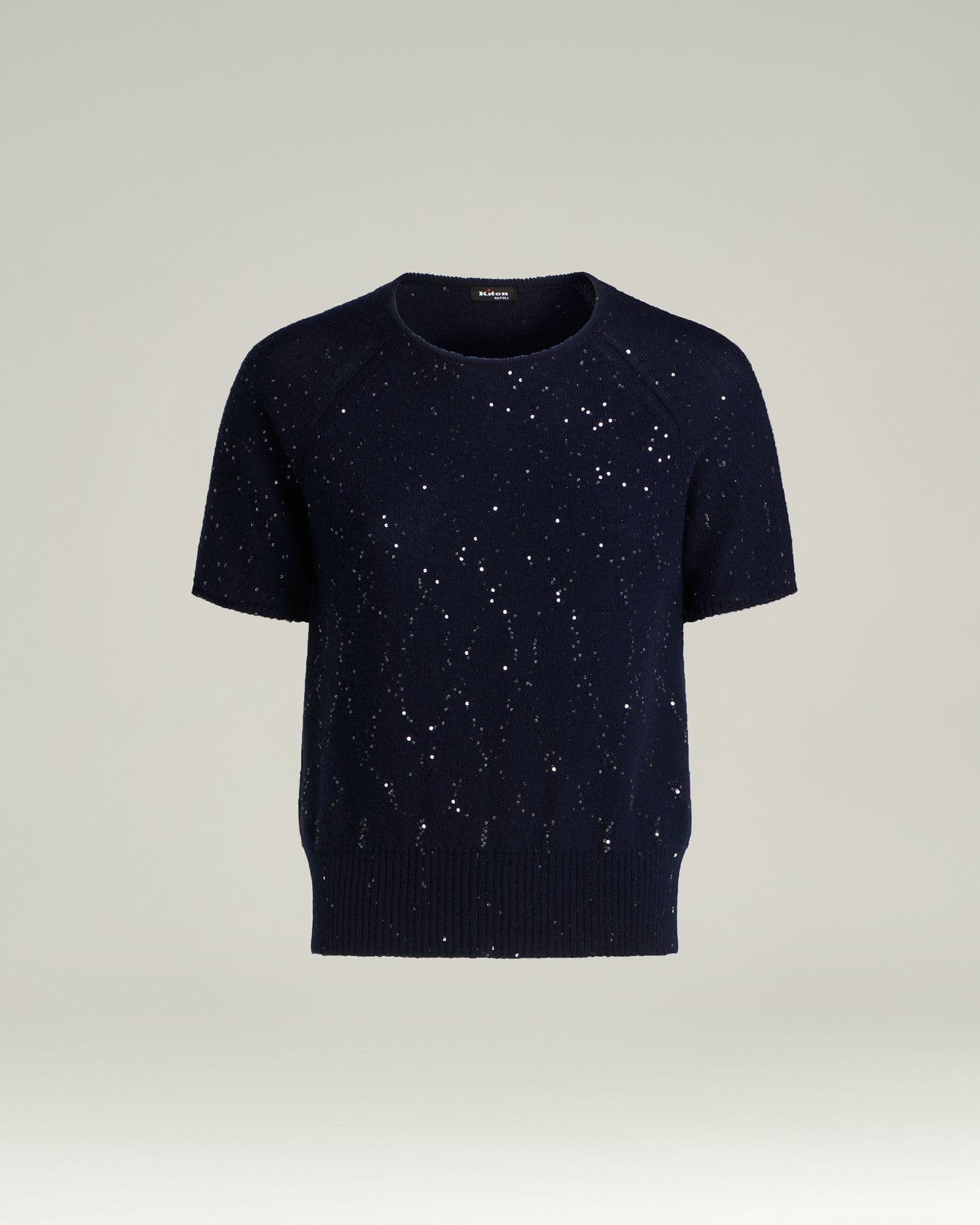Kiton Knitwear Pure Blue Cashmere Pullover blau Lurex
