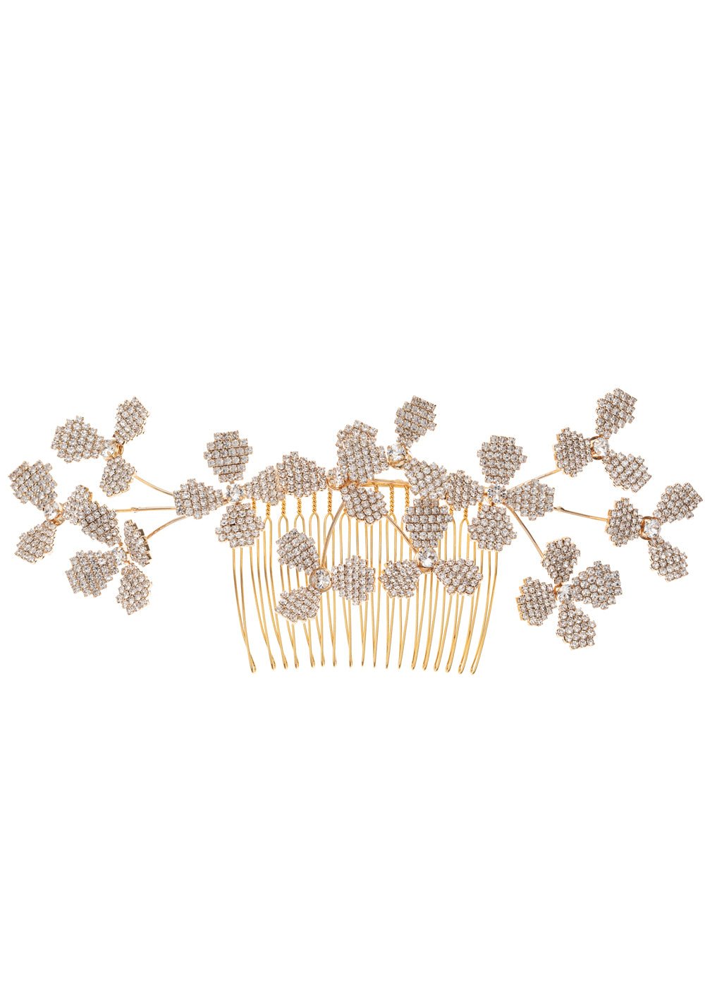 Elizabeth Bower June Bud Double Haarkamm Gold Kristall
