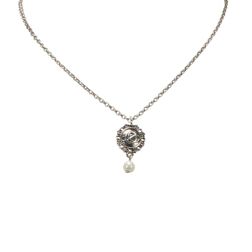 Alpenflüstern Oktoberfest DHK348 Trachtenkette antik-silber Perle