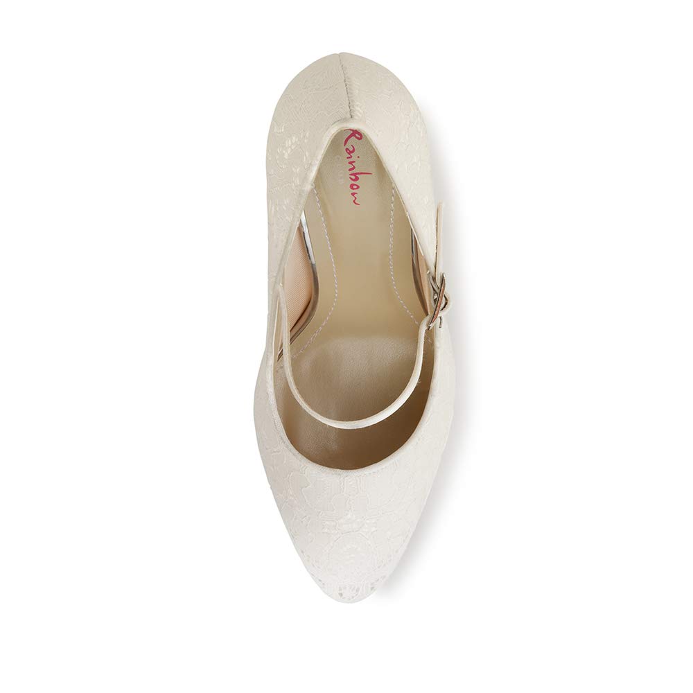 Rainbow Club Timeless Evelin Brautpumps Ivory Satin Spitze