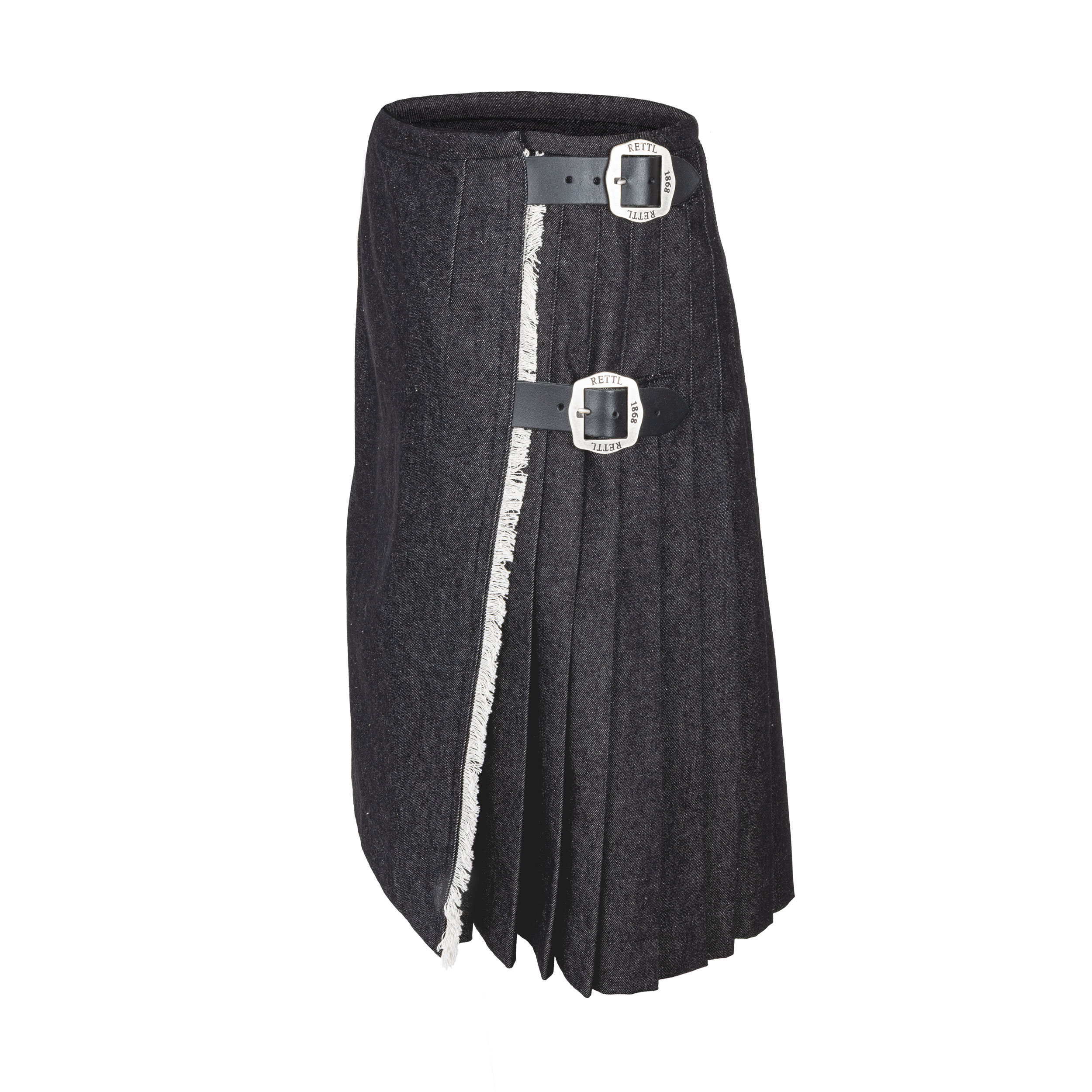 Rettl Women Levi Kilt Denim schwarz mit Borten