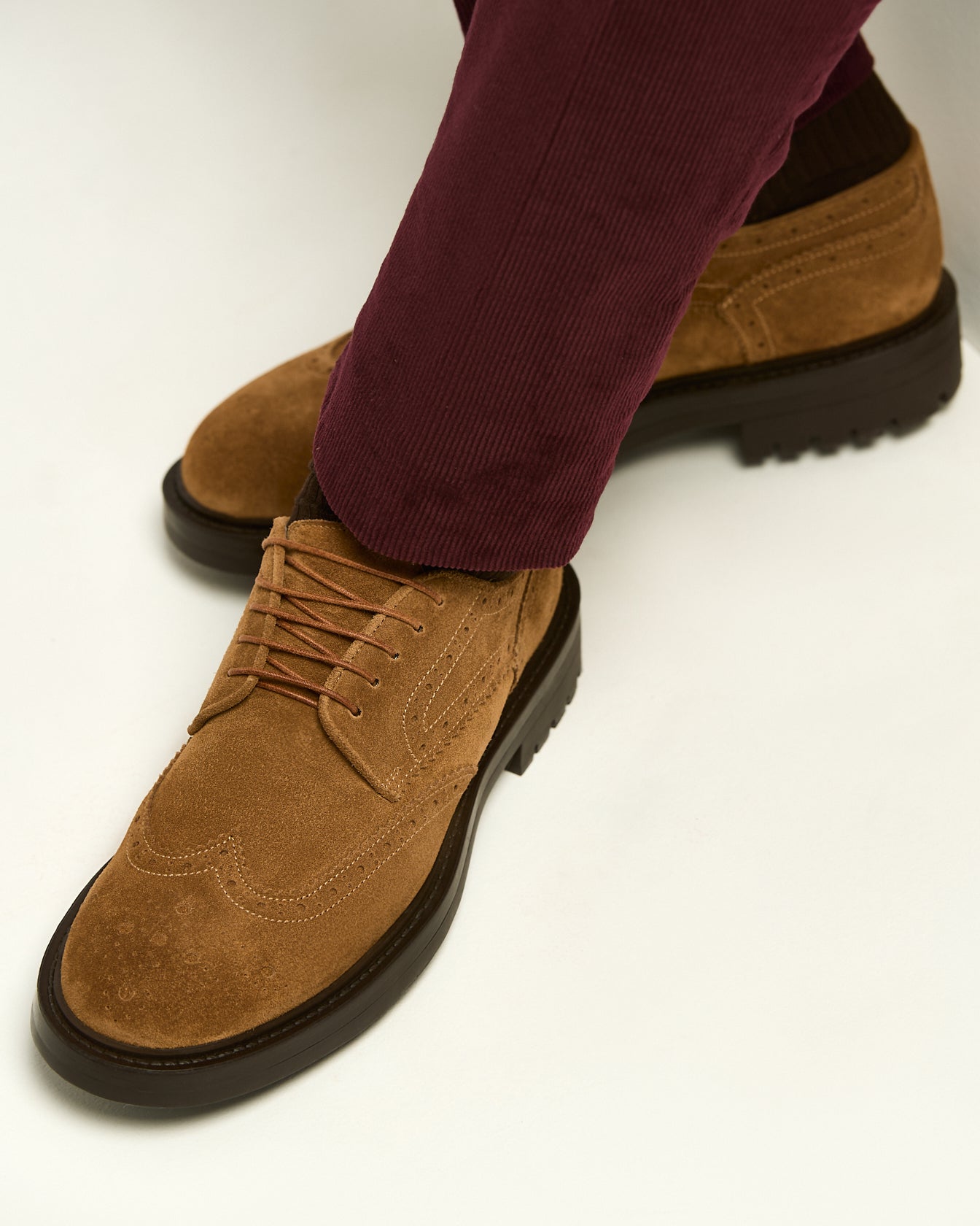 Kiton Derby Schuhe Kalb Wildleder Camel Gr.43