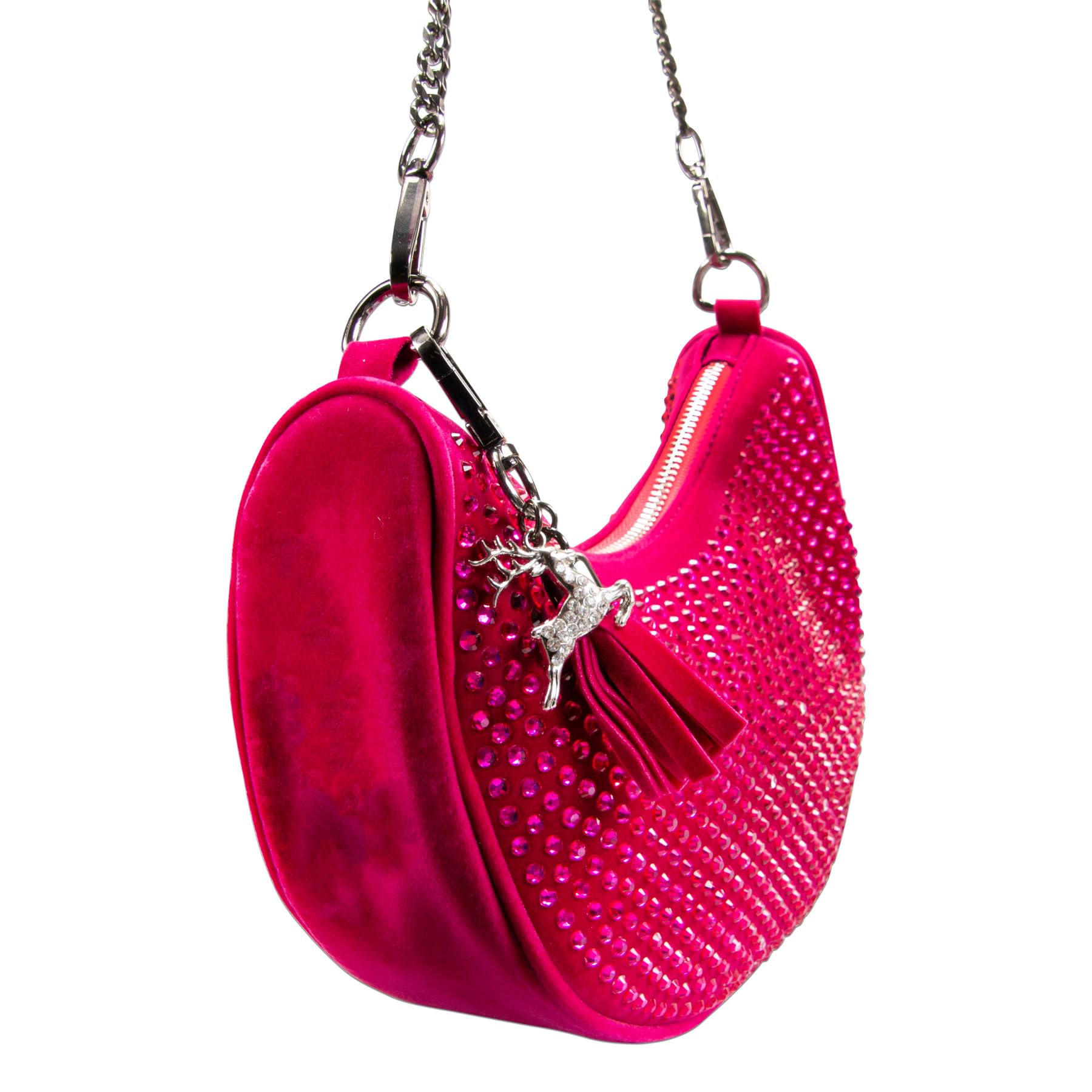 Alpenflüstern DAHEIM DTA101 Dirndltasche Pink-fuchsia Samt Strass