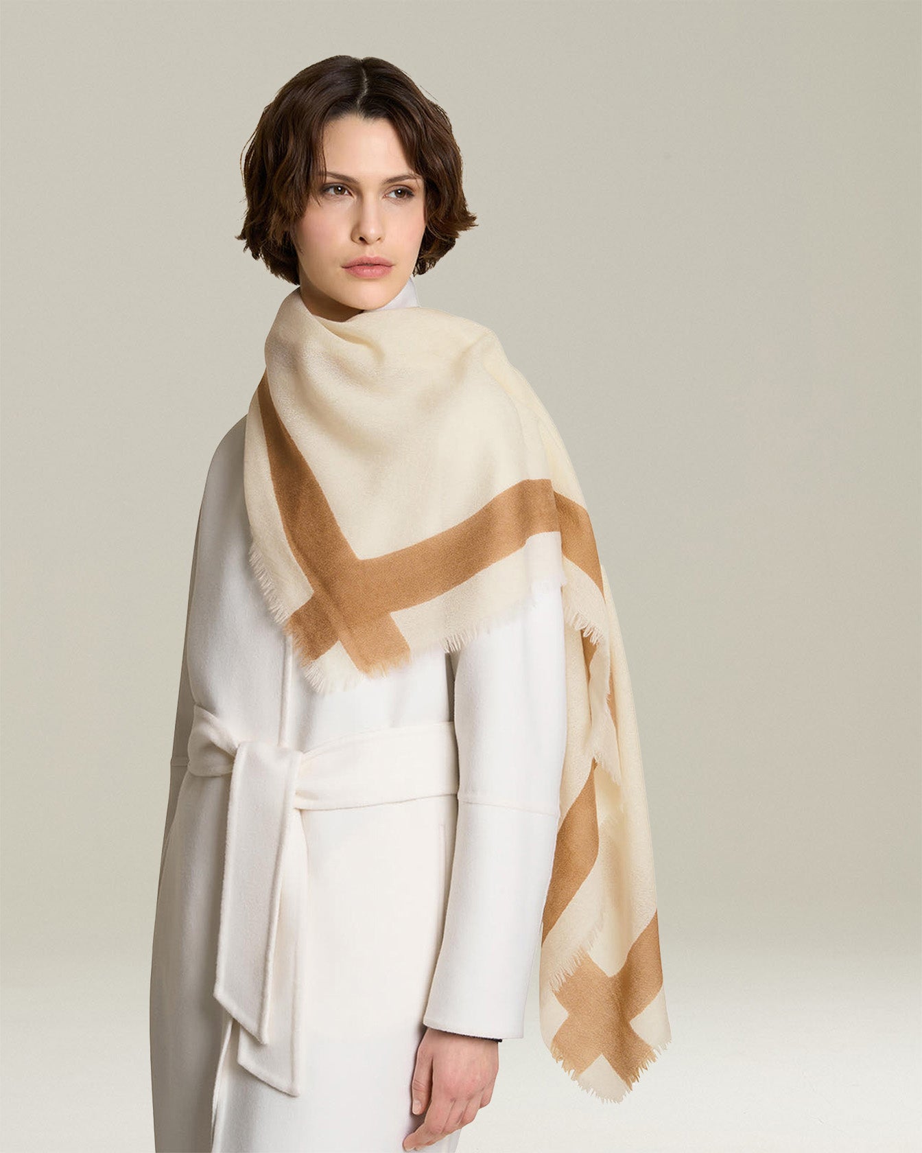 Kiton CASHMERE SILK PRINT Schal Kaschmir Seide