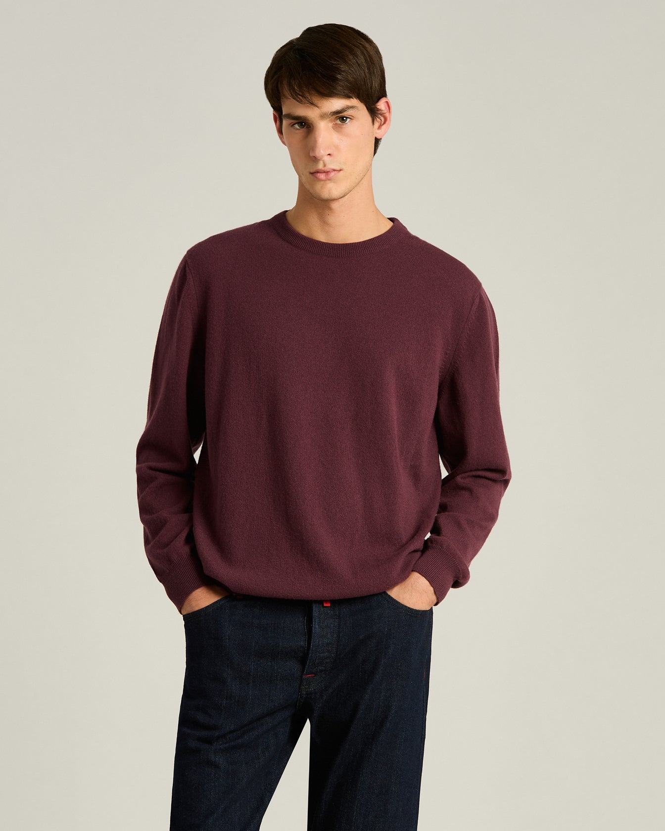 Kiton Knitwear Cashmere Pullover bordeaux Rundhals