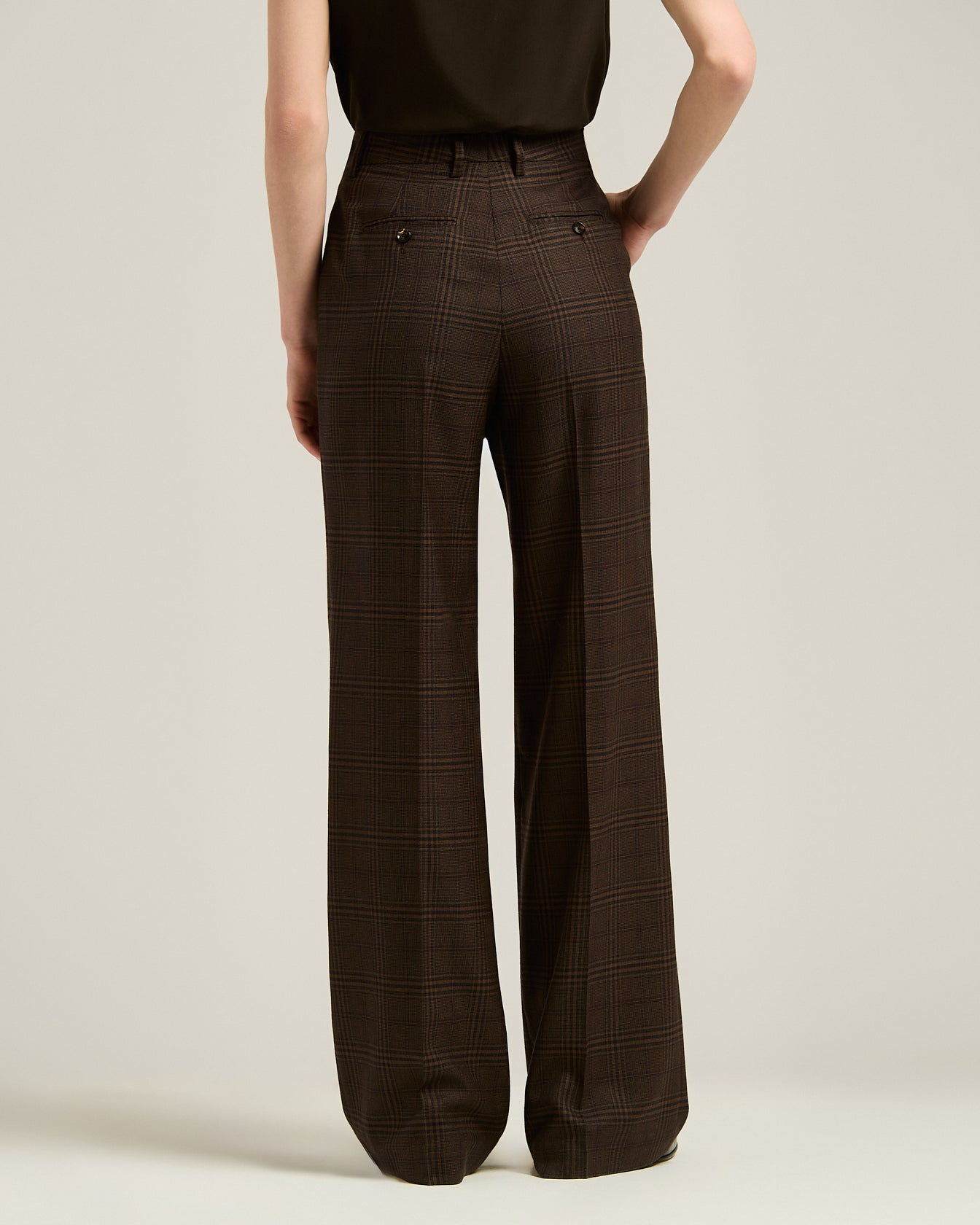 Kiton Palazzohose Kaschmir Braun 40 Glencheck